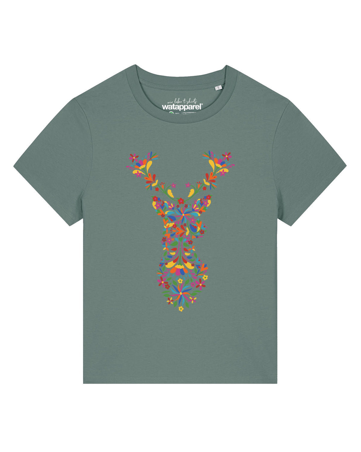 Floral Deer | T-Shirt Frauen-front;C144