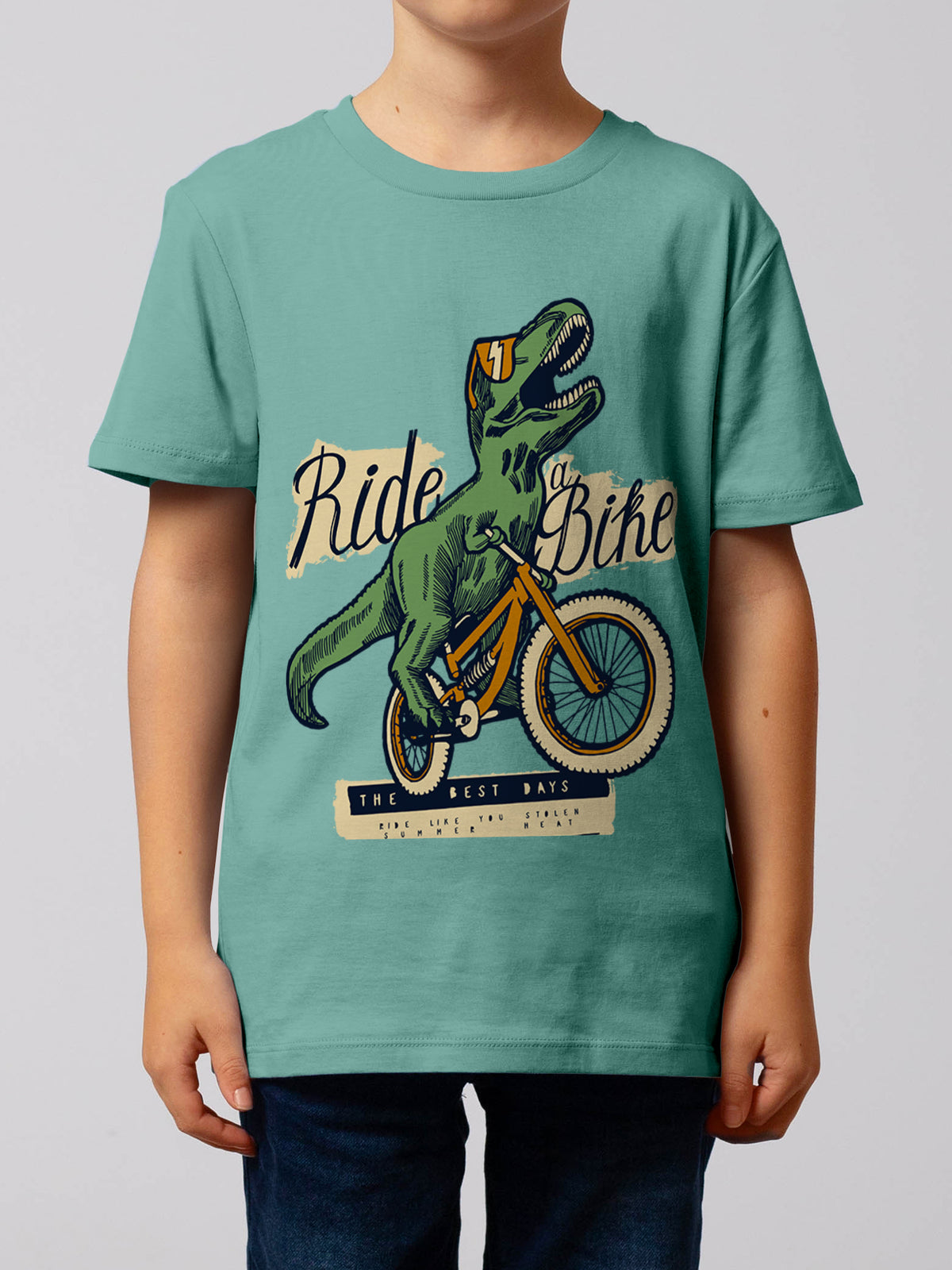 T-Rex Fahrrad | T-Shirt Kinder-model_01;C060