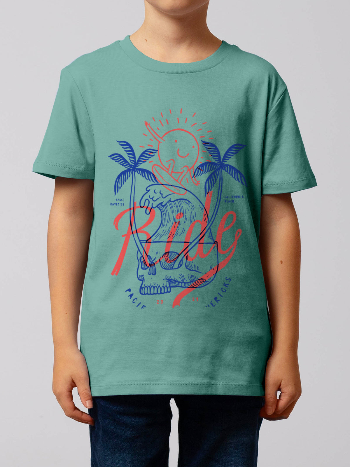 Ride the waves | T-Shirt Kinder-model_01;C060
