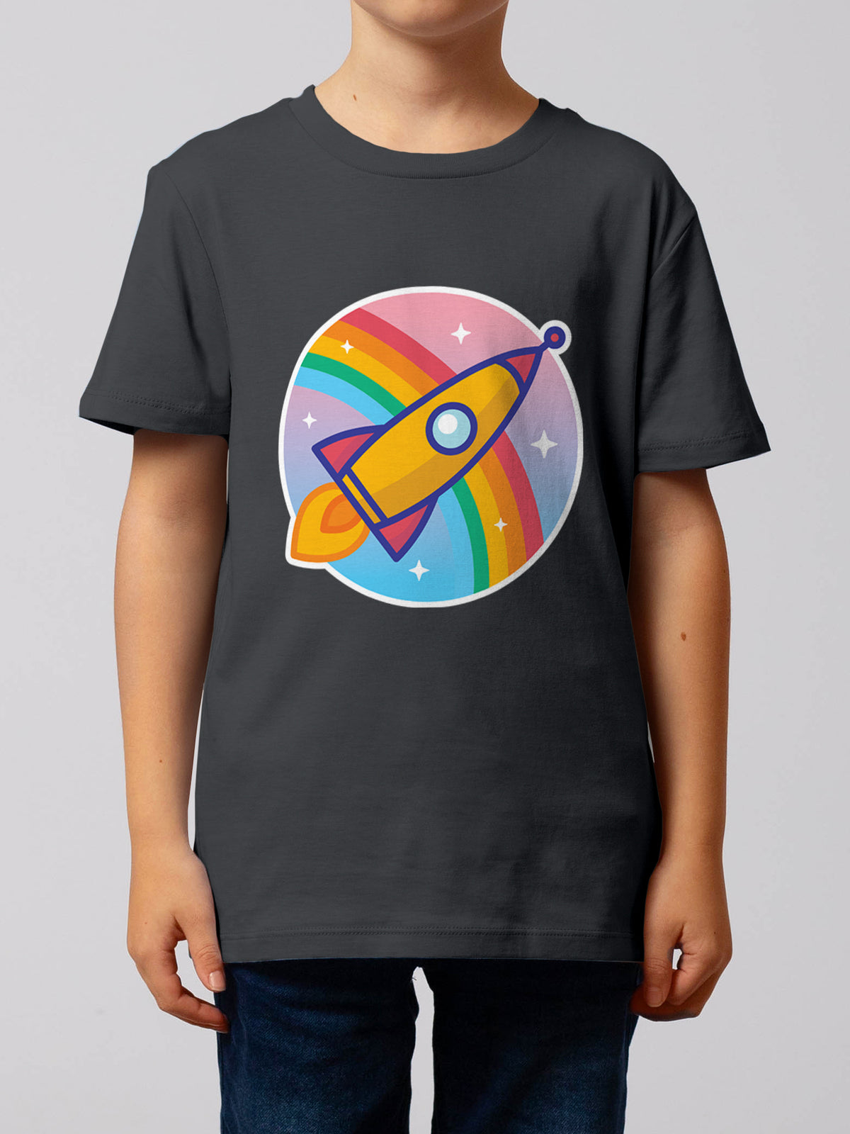 Cartoon Rakete | T-Shirt Kinder-model_01;C253