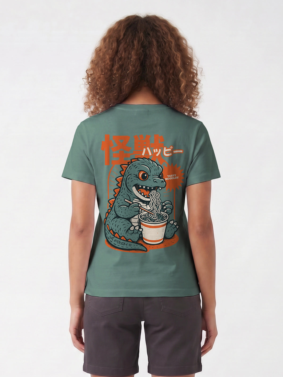 Ramen Dino | T-Shirt Frauen-model_01_back;C144