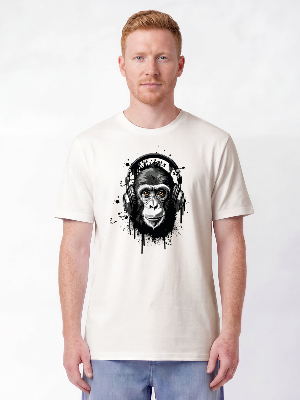 Affe hört Musik | T-Shirt Unisex-model_01;C018