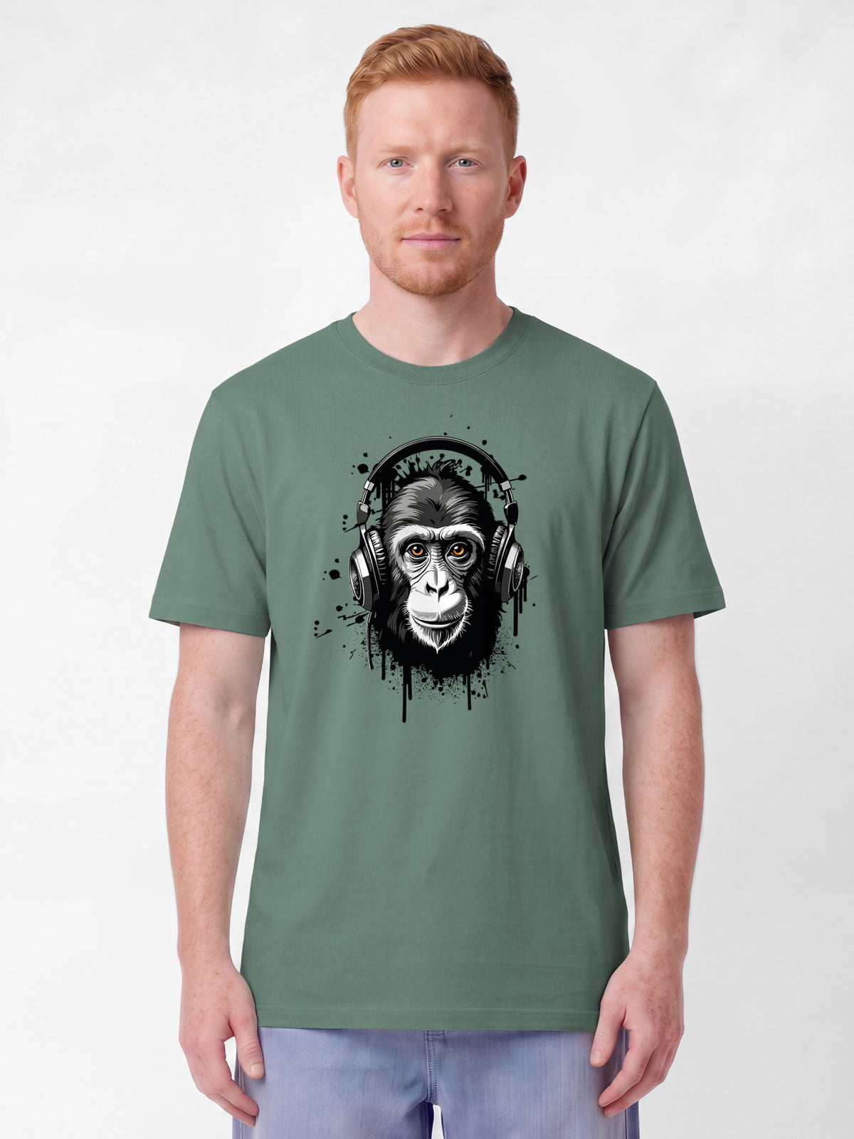 Affe hört Musik | T-Shirt Unisex-model_01;C144