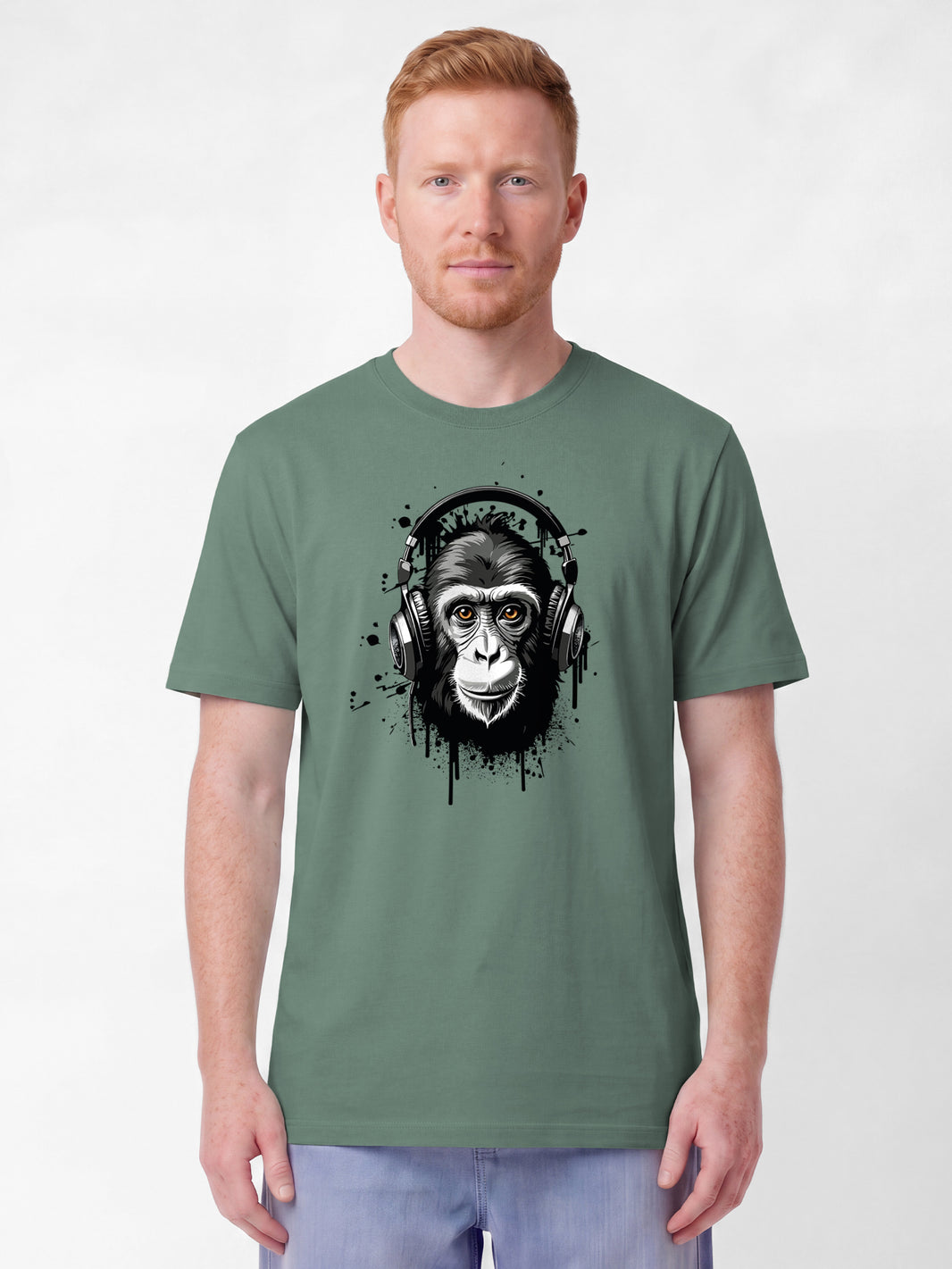 Affe hört Musik | T-Shirt Unisex-model_01;C144