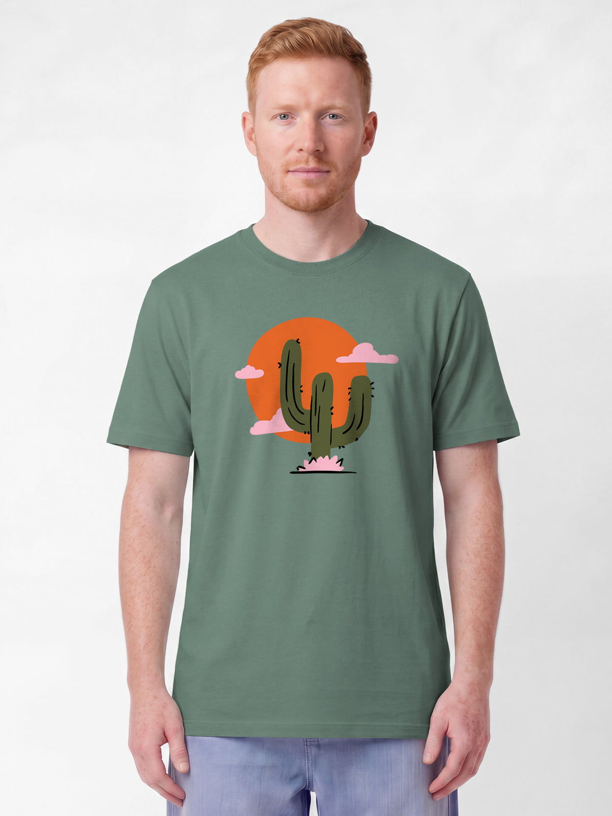 Kaktus im Sonnenuntergang | T-Shirt Unisex-model_01;C144