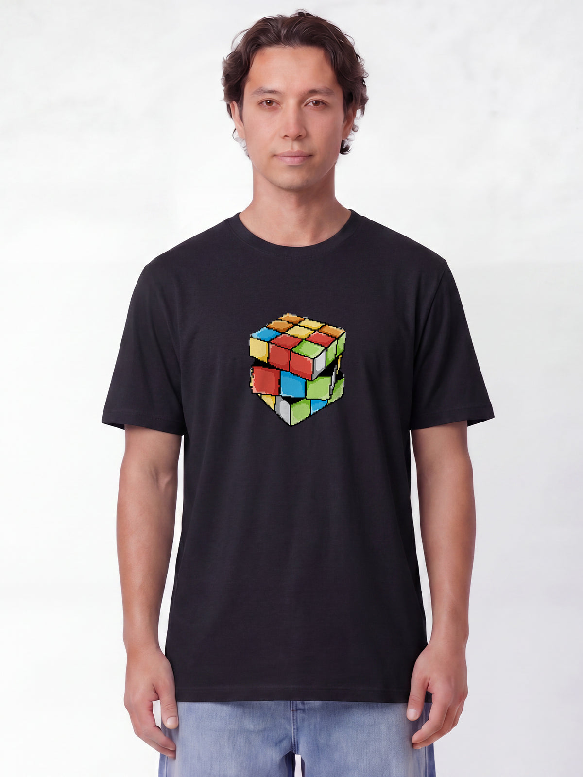 Pixel Zauberwürfel | T-Shirt Unisex-model_01;C002