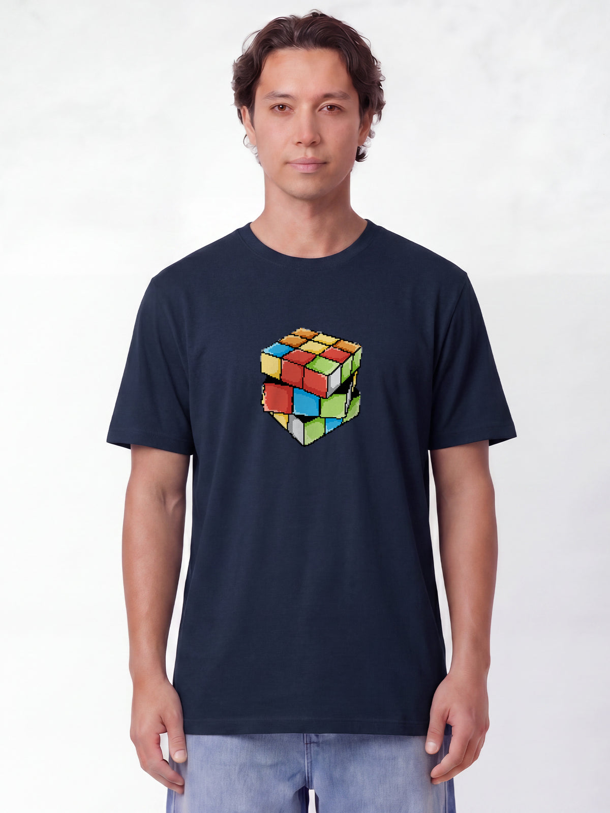 Pixel Zauberwürfel | T-Shirt Unisex-model_01;C727