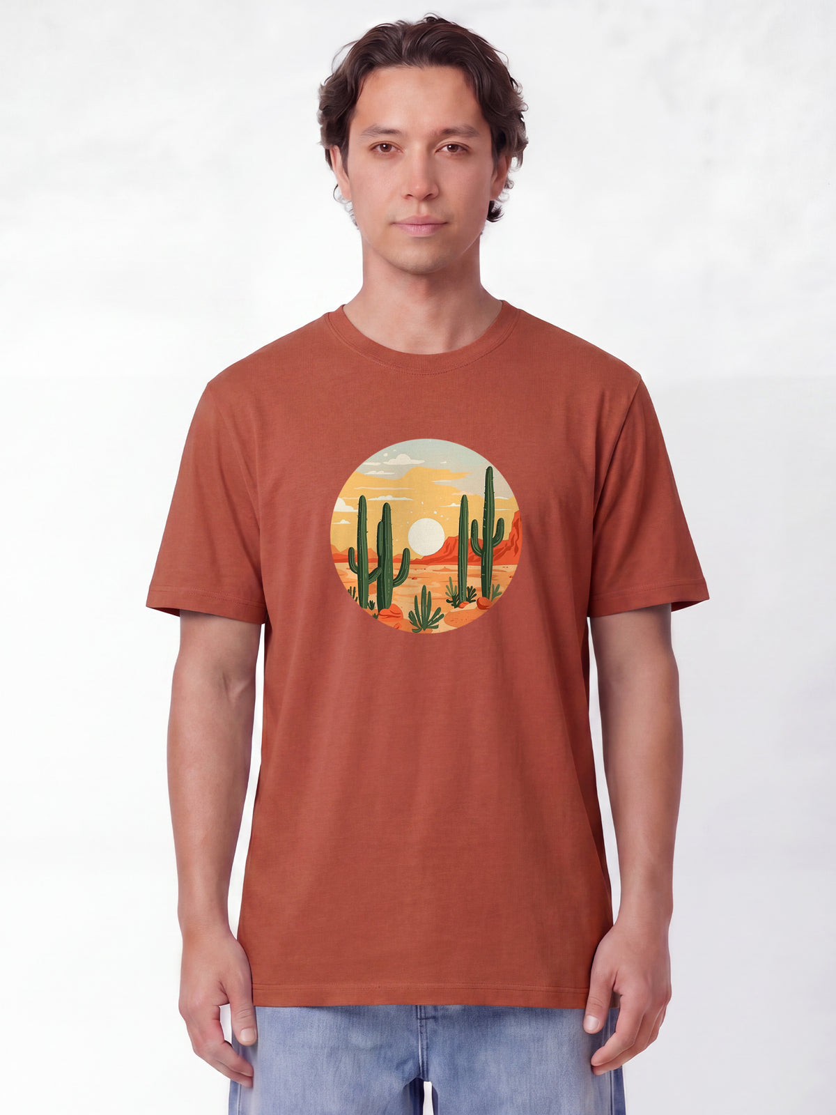 Sonnenuntergang in der Wüste | T-Shirt Unisex-model_01;C730