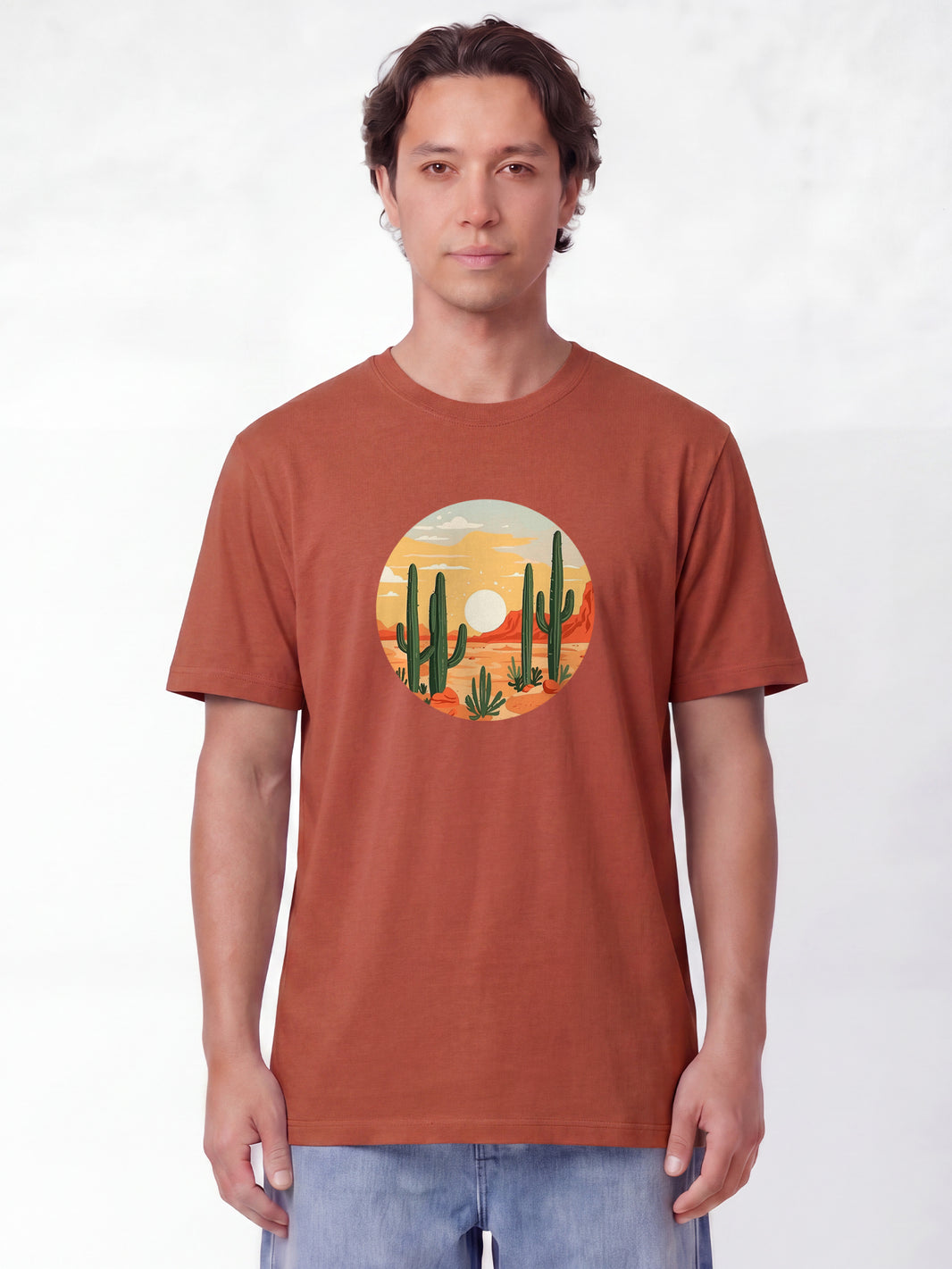 Sonnenuntergang in der Wüste | T-Shirt Unisex-model_01;C730