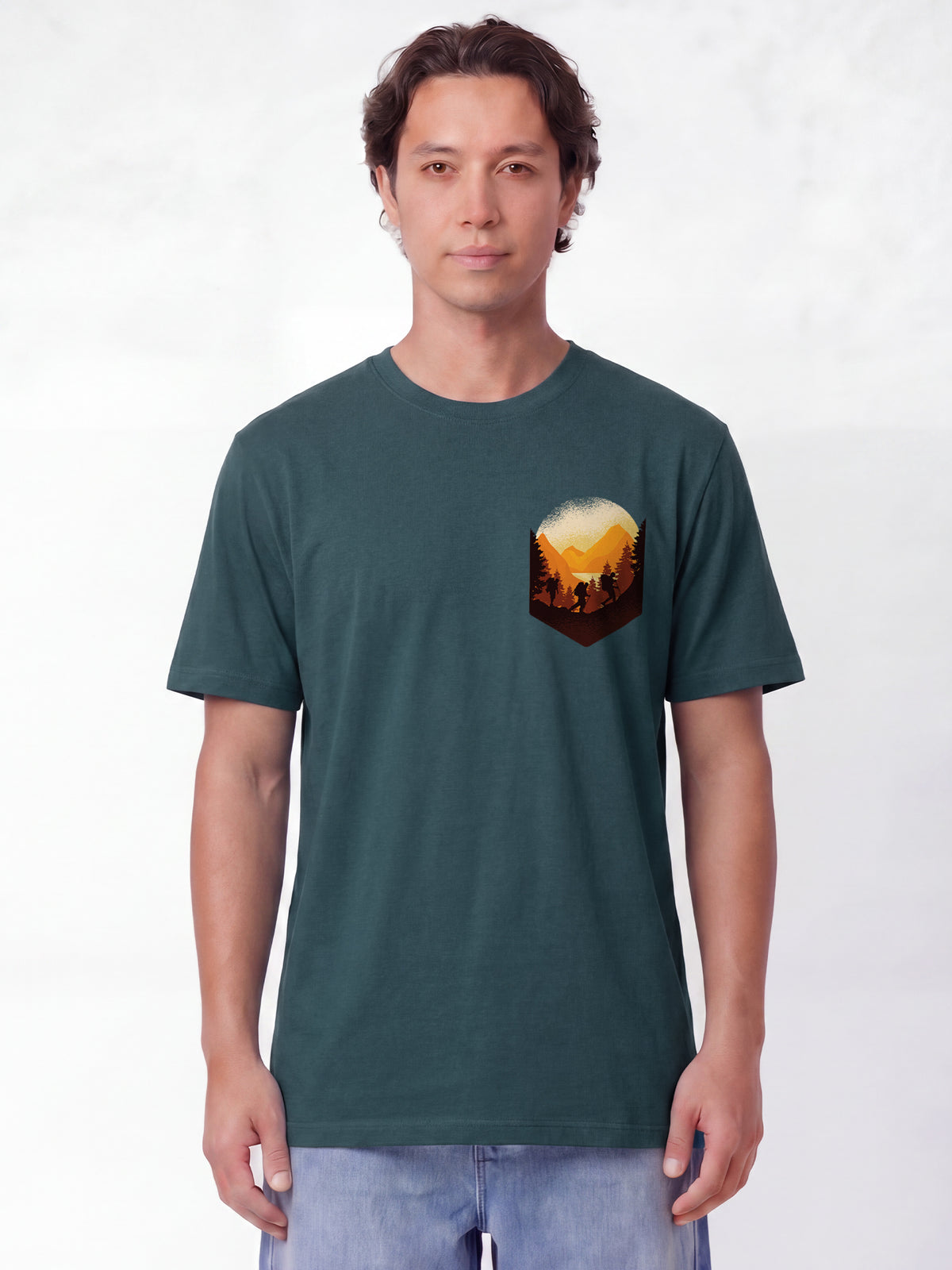 Hiking in the mountains | T-Shirt Unisex-model_01;C702
