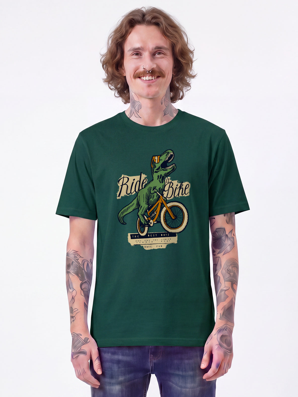 T-Rex Fahrrad | T-Shirt Unisex-model_01;C036