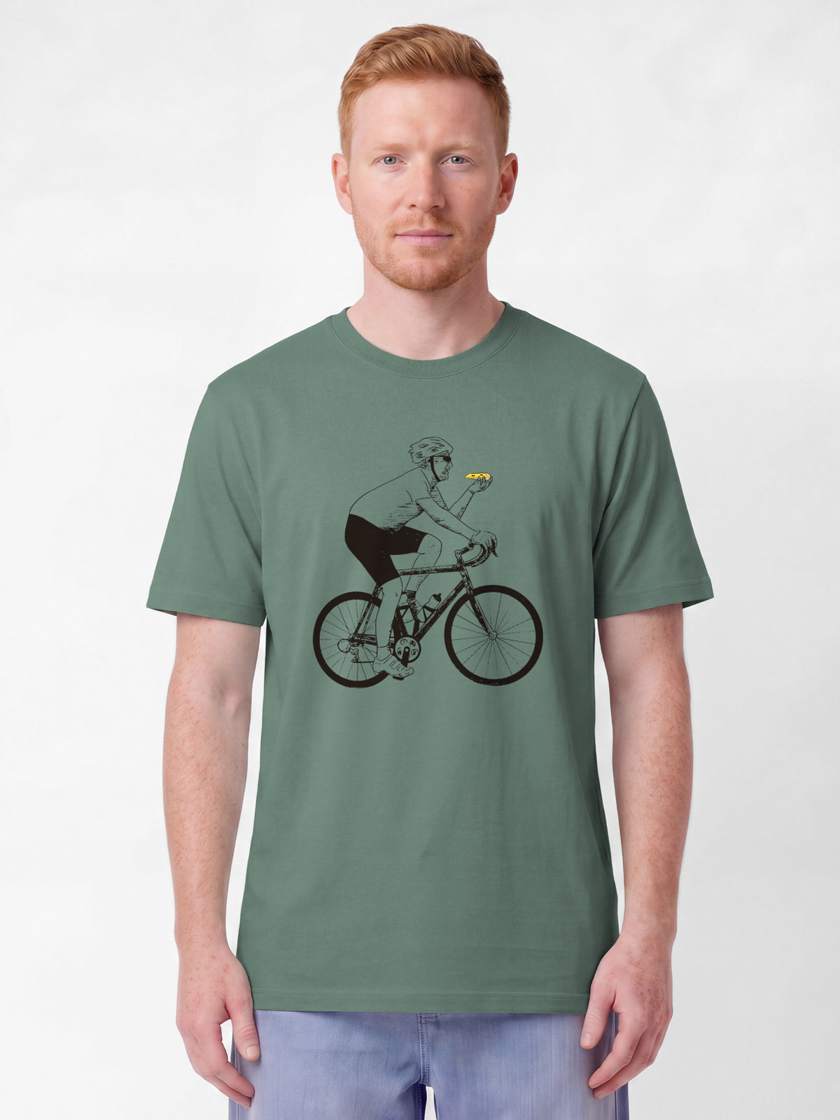 Fahrrad und Pizza | T-Shirt Unisex-model_01;C144