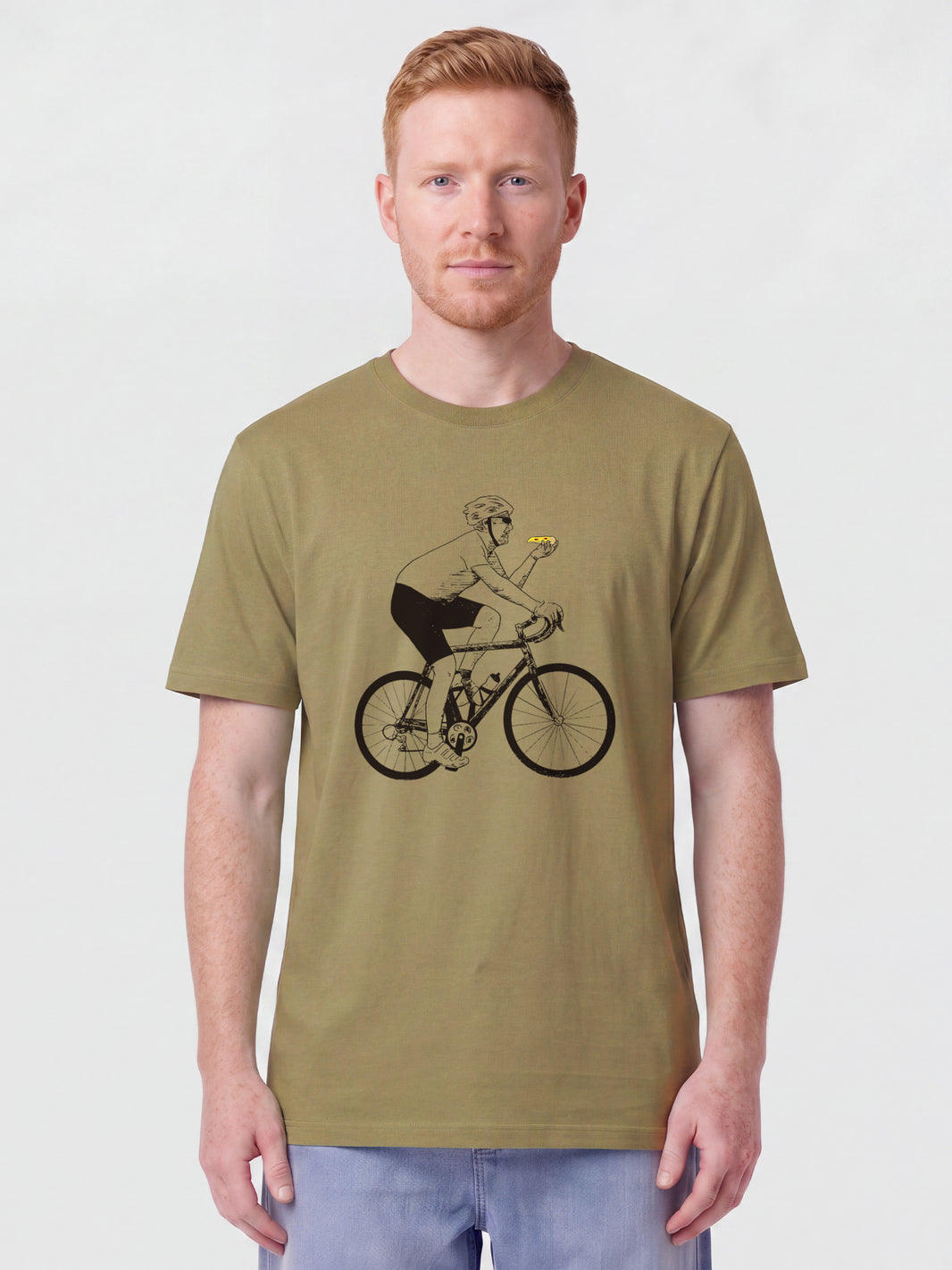 Fahrrad und Pizza | T-Shirt Unisex-model_01;C153
