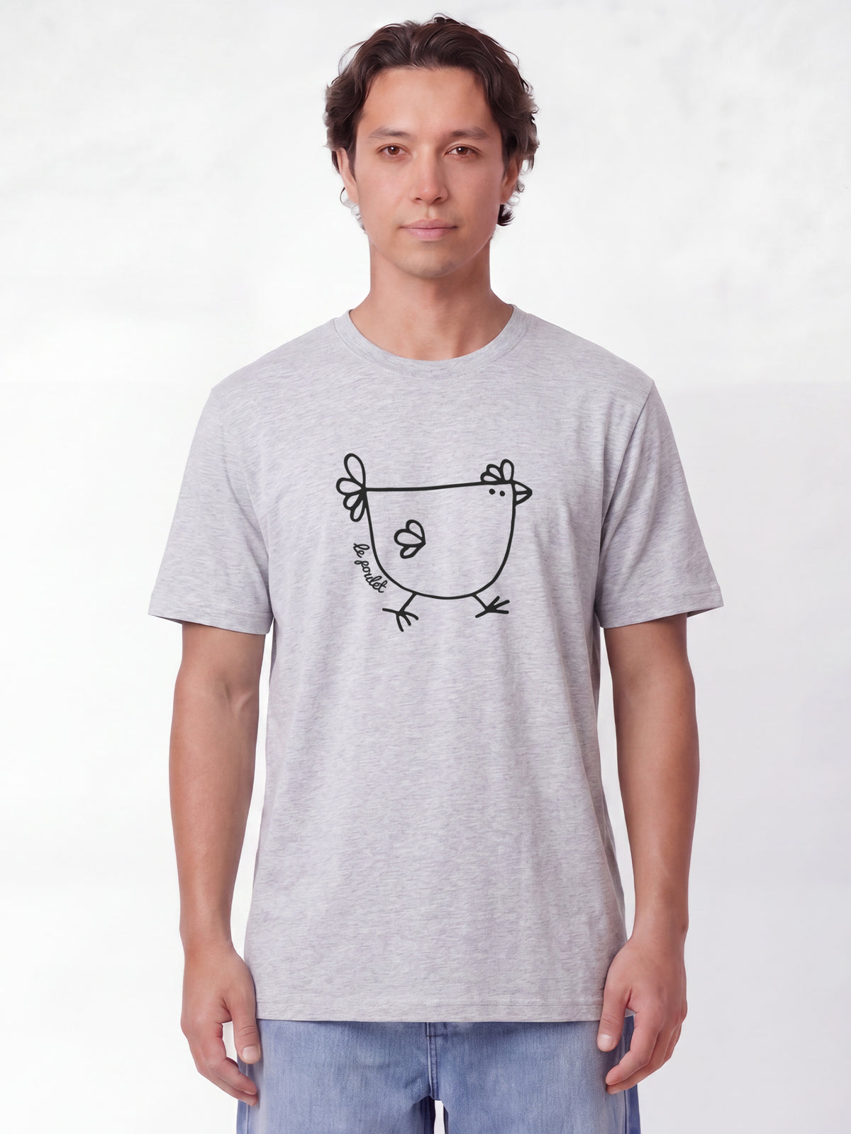 Le poulet - das Huhn | T-Shirt Unisex-model_01;C146