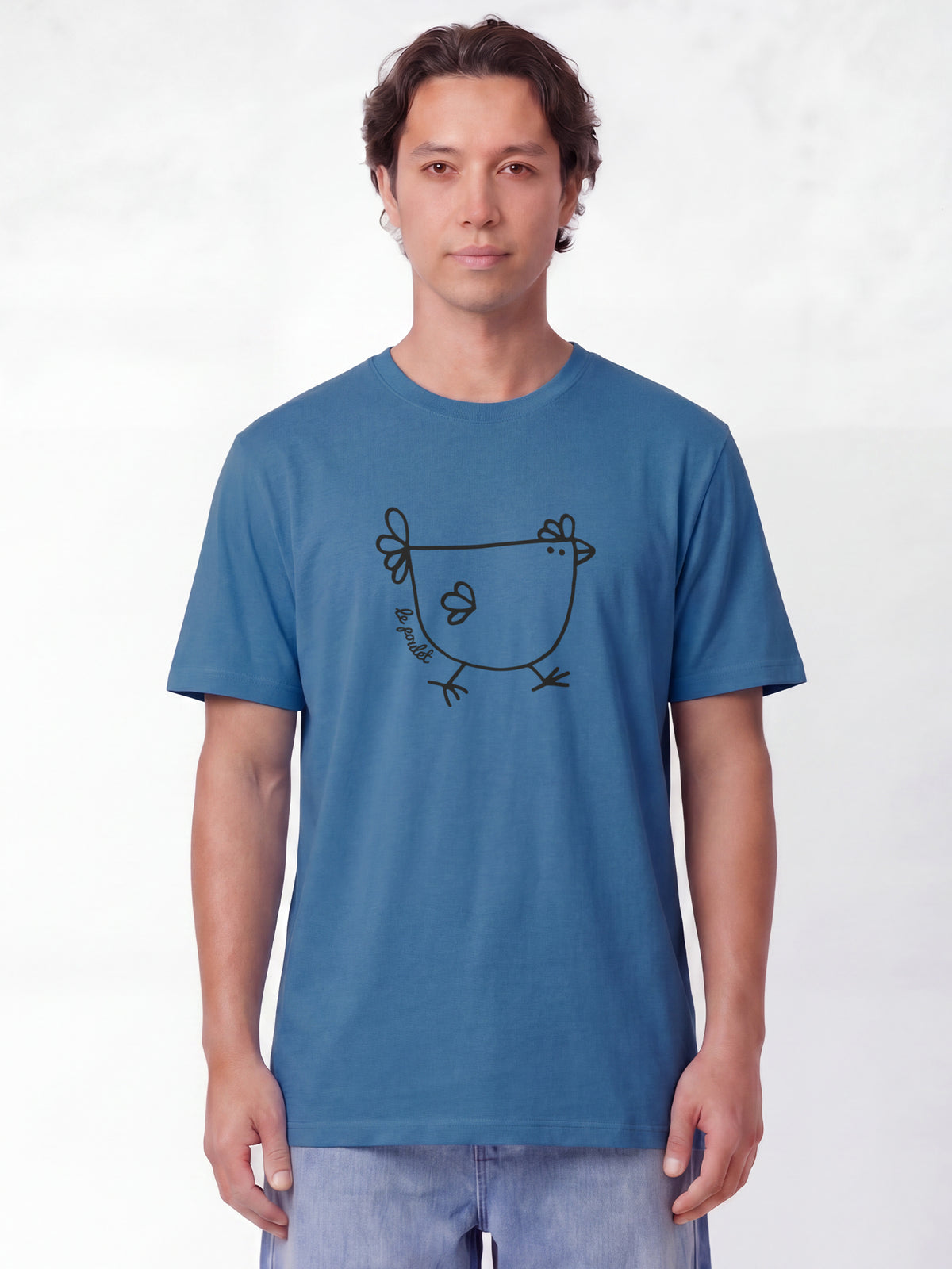 Le poulet - das Huhn | T-Shirt Unisex-model_01;C729