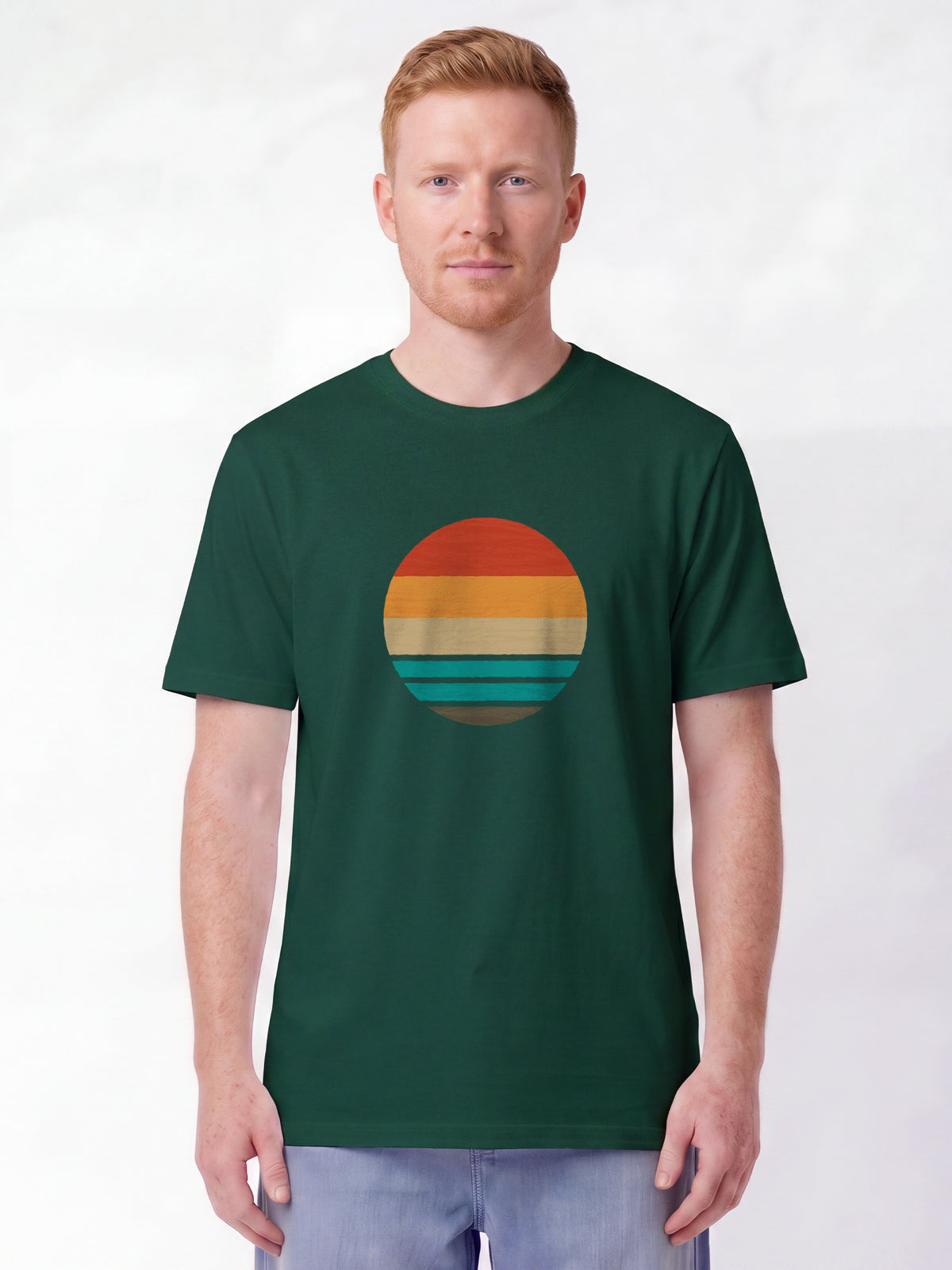 Retro Sunset Ocean | T-Shirt Unisex-model_01;C036