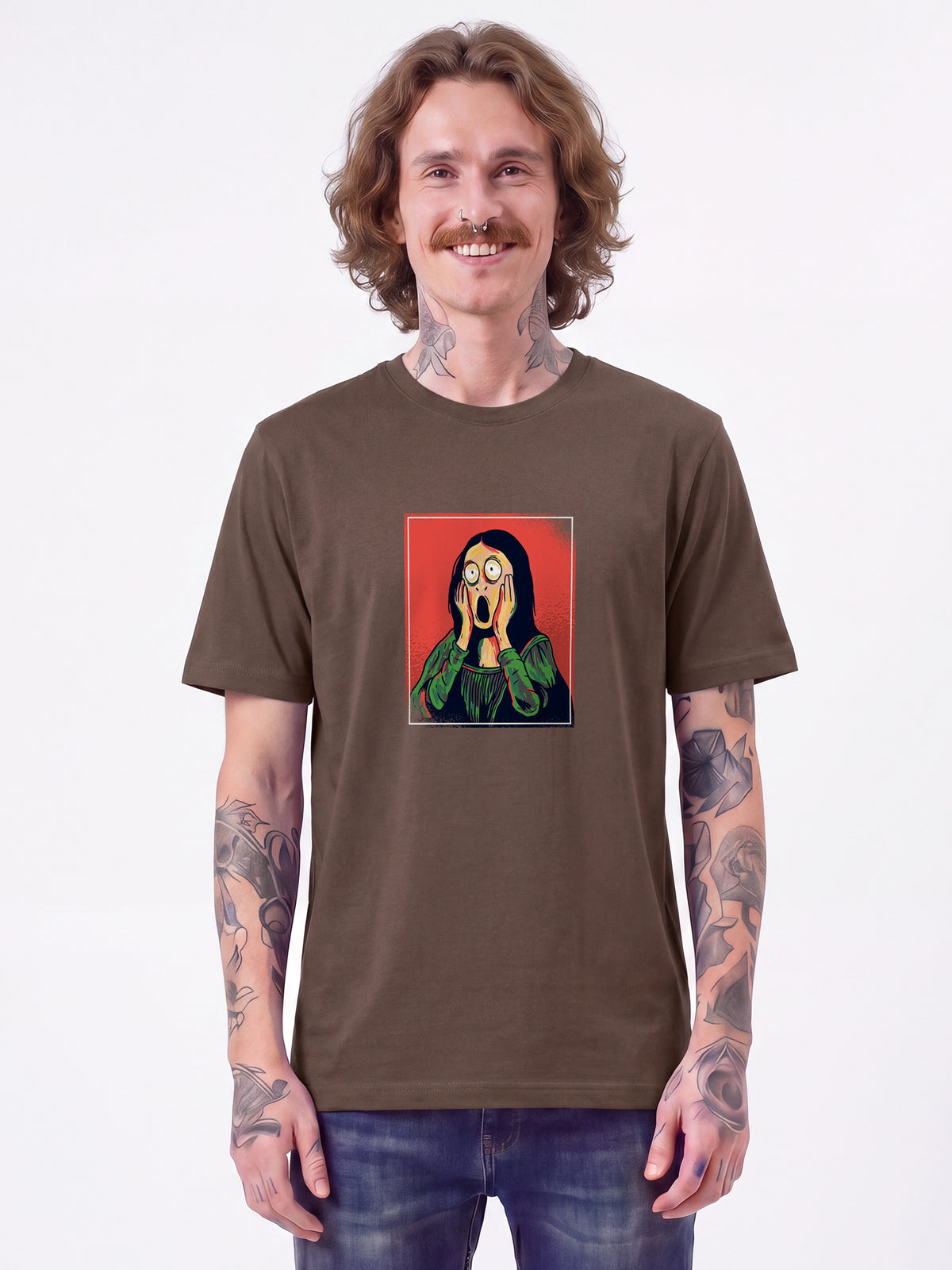 Mona Lisa Scream | T-Shirt Unisex-model_01;C135