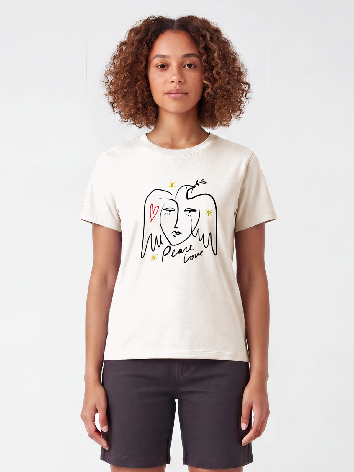 Peace Love | T-Shirt Frauen-model_01;C018