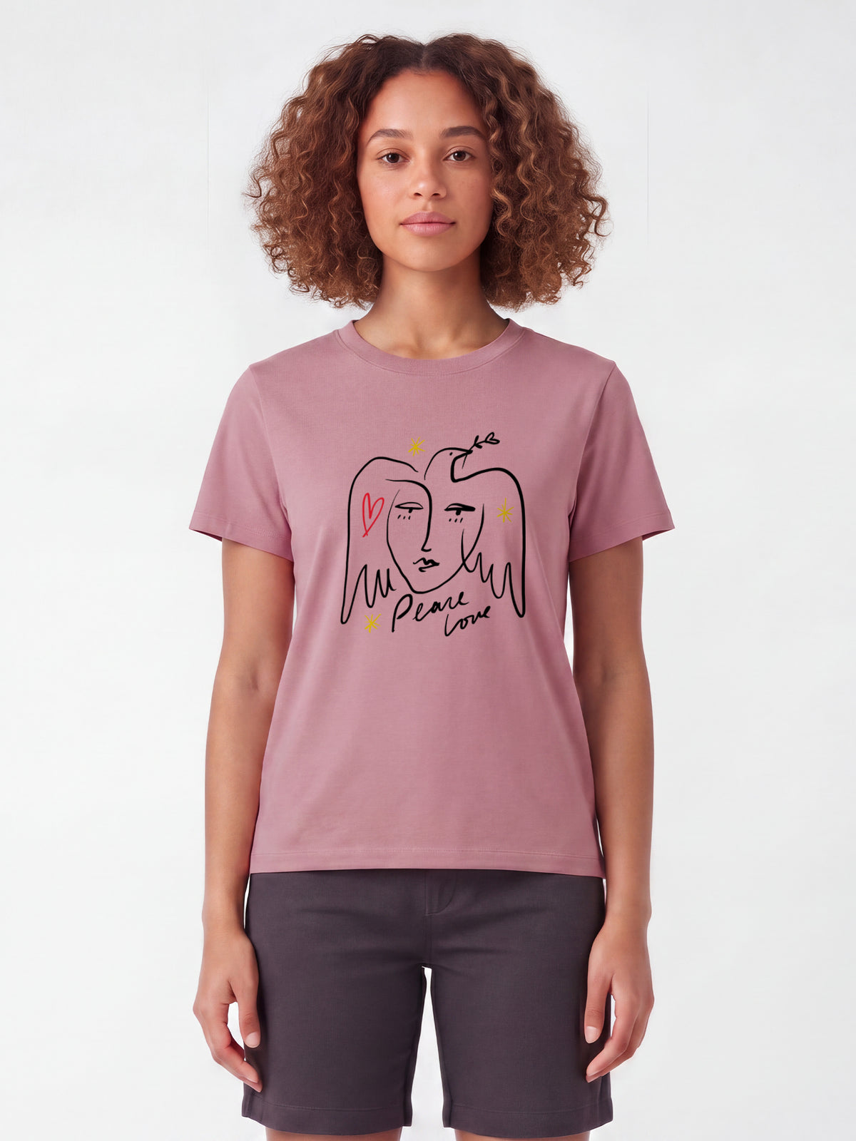 Peace Love | T-Shirt Frauen-model_01;C355
