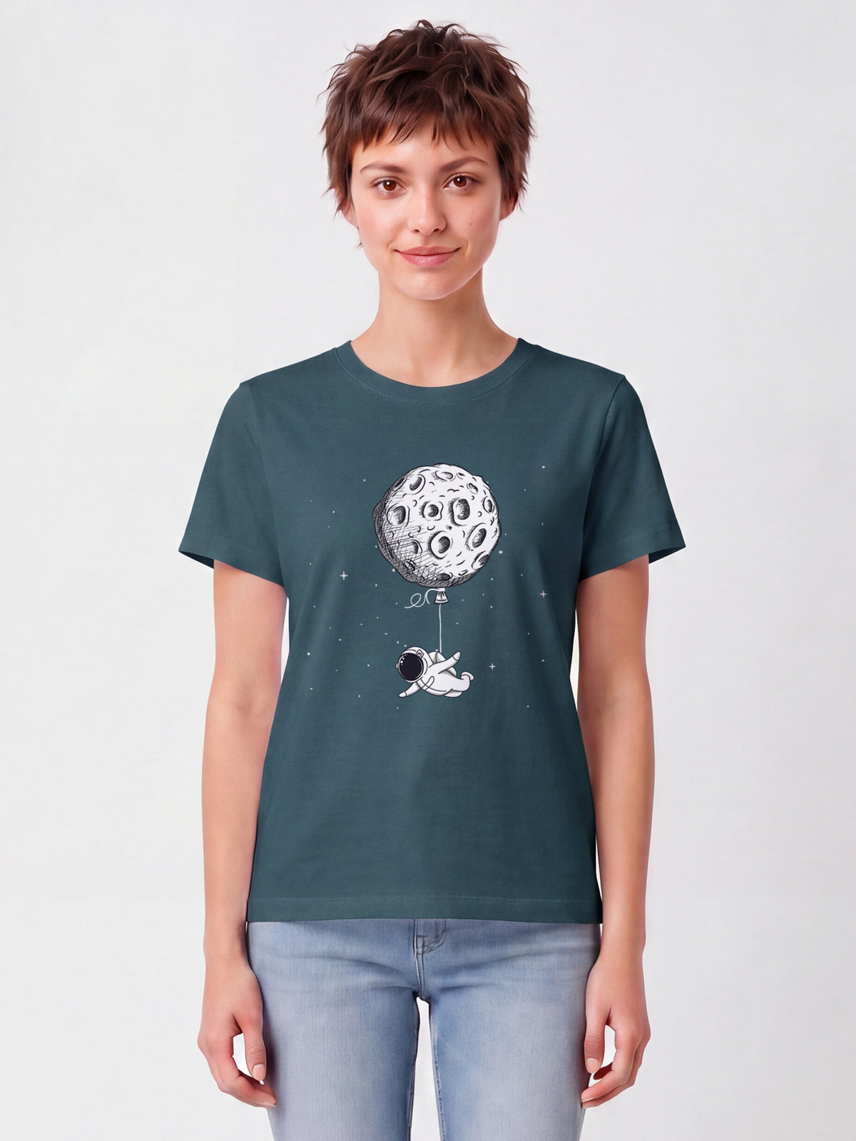 Funny Spaceman | T-Shirt Frauen-model_01;C702