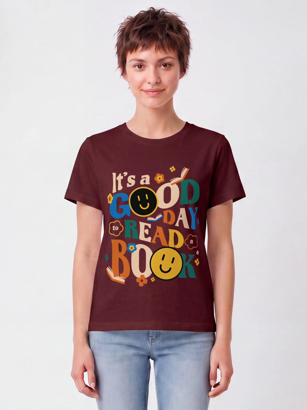 Good day to read a book | T-Shirt Frauen-model_01;C244