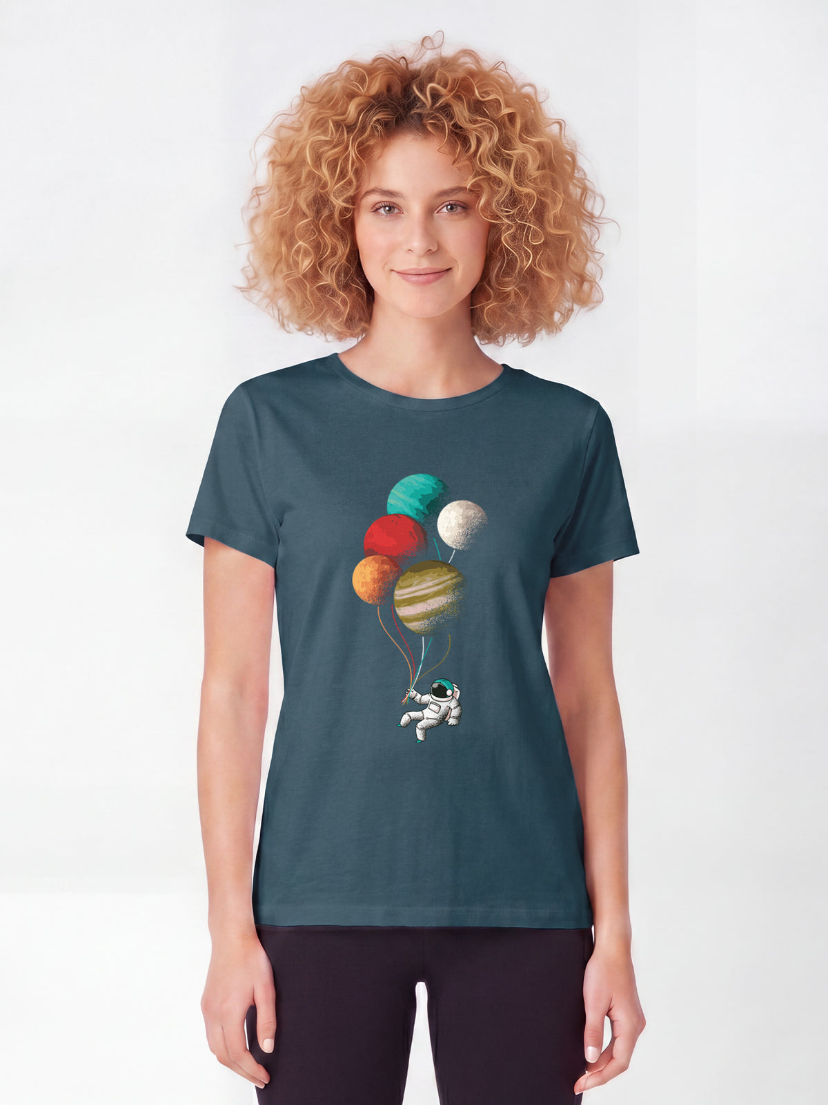 Balloon Spaceman | T-Shirt Frauen-model_01;C702