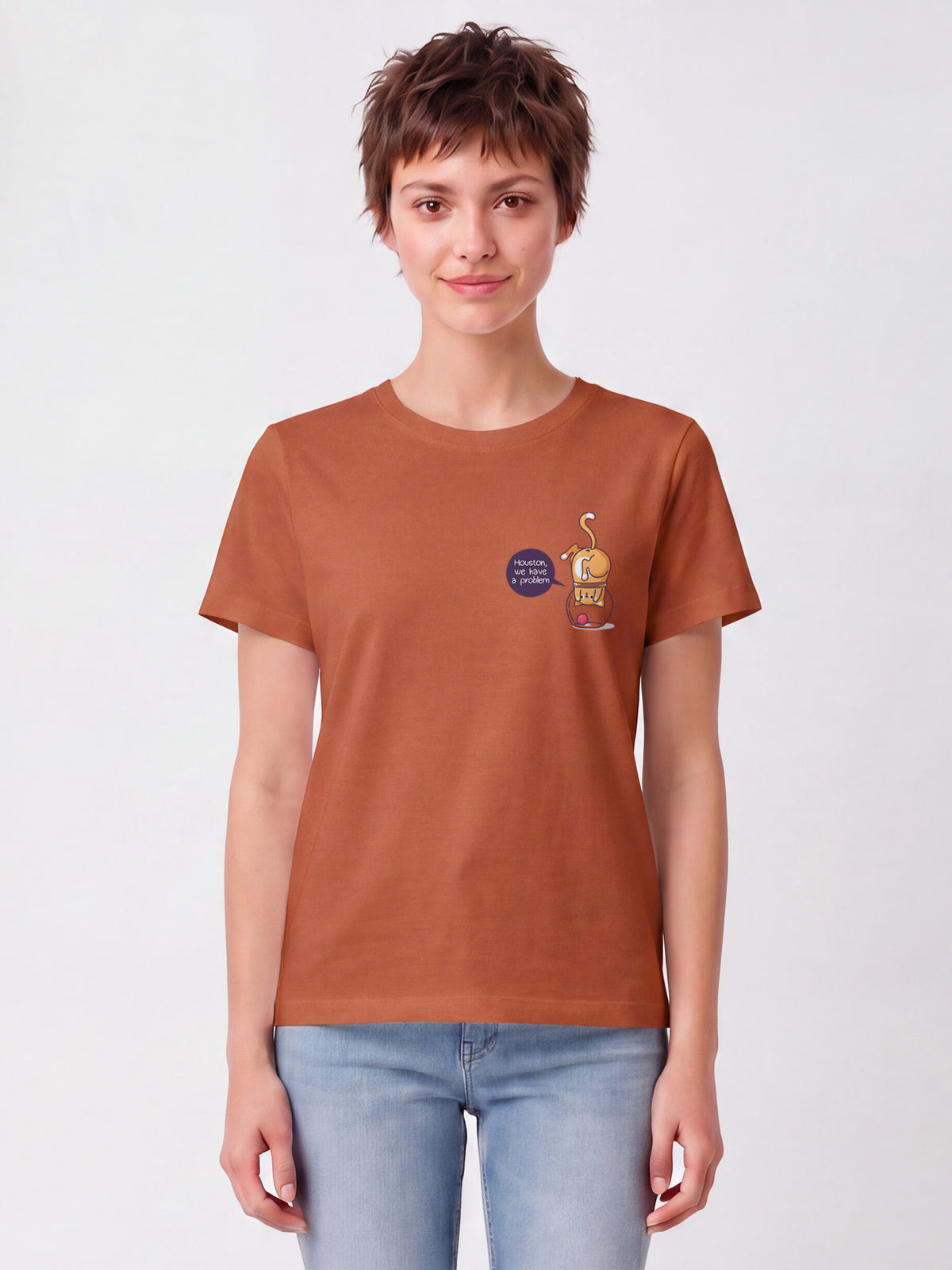 Funny Cat | T-Shirt Frauen-model_01;C730