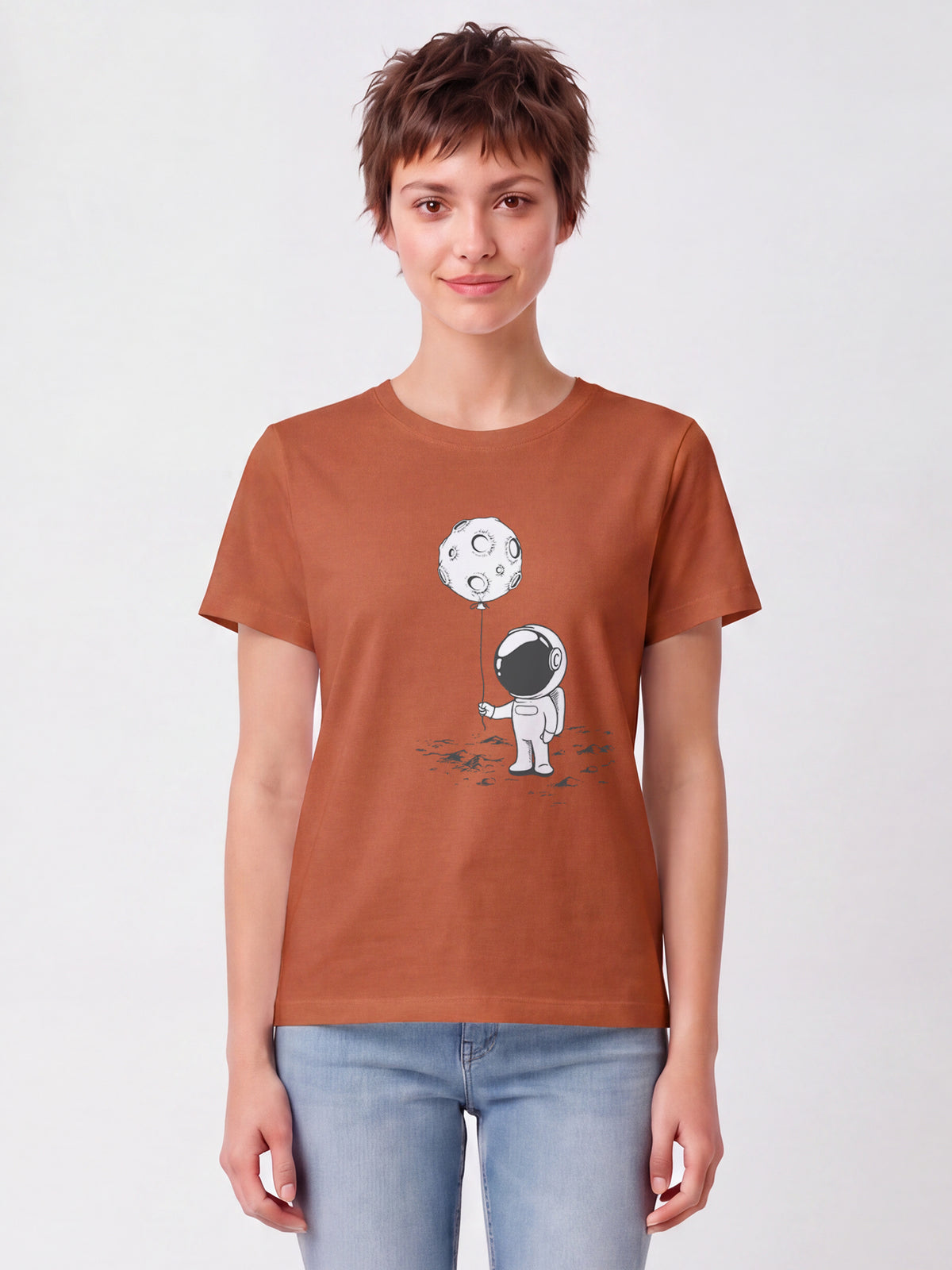 Kleiner Astronaut mit Luftballon | T-Shirt Frauen-model_01;C730