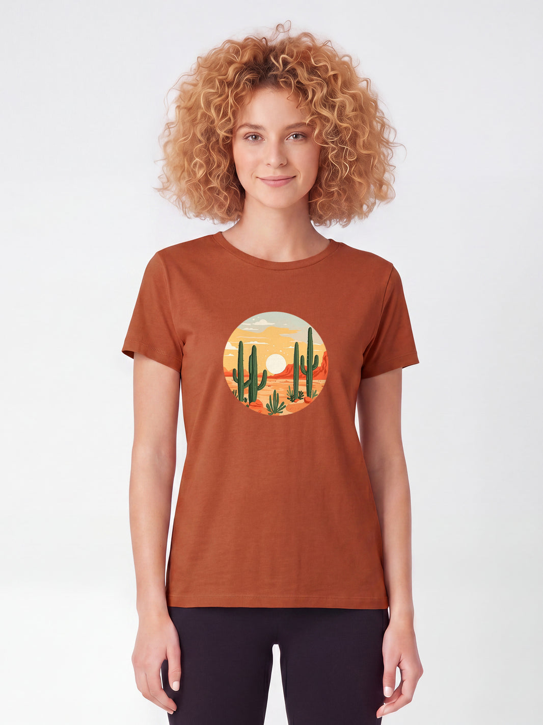 Sonnenuntergang in der Wüste | T-Shirt Frauen-model_01;C730