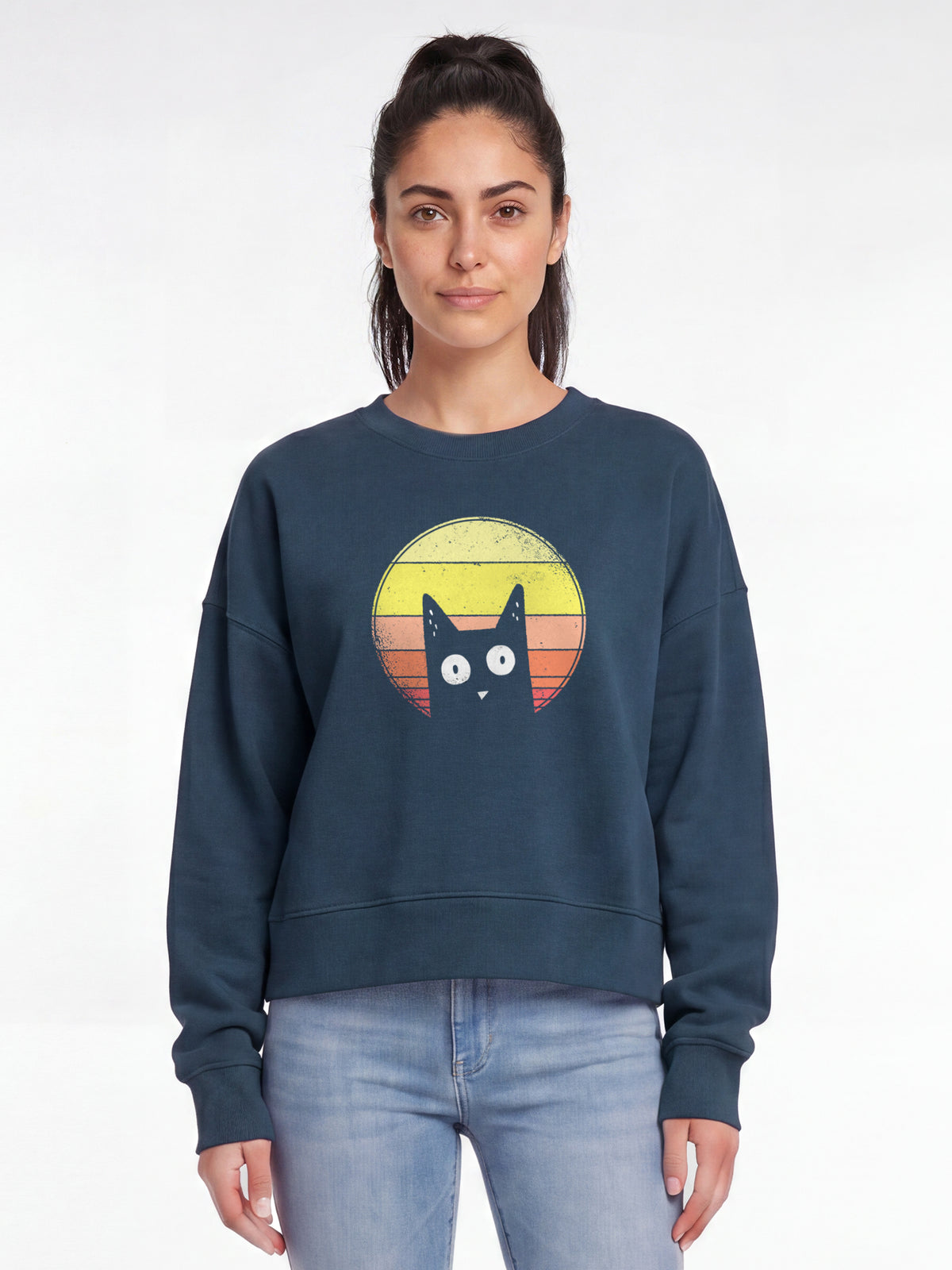 Sunset Cat | Sweatshirt Frauen-model_01;C136