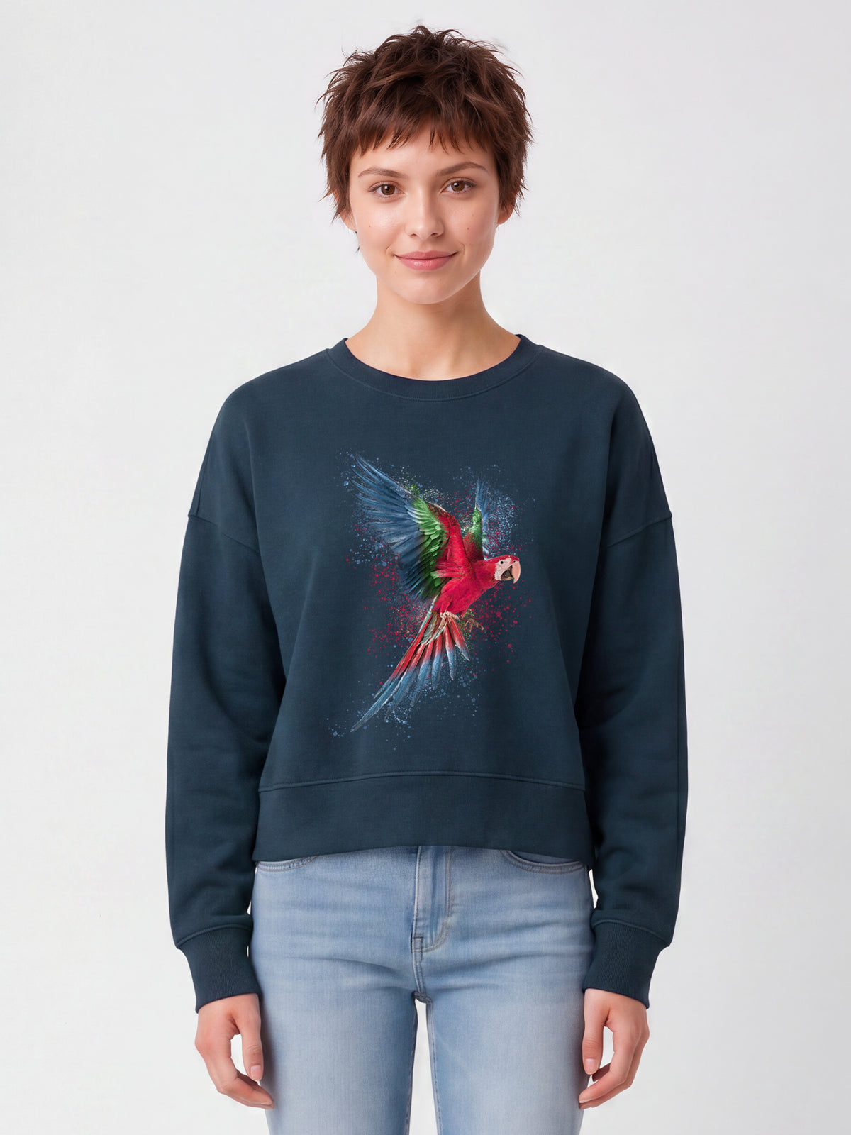 Papagei | Sweatshirt Frauen-model_01;C136