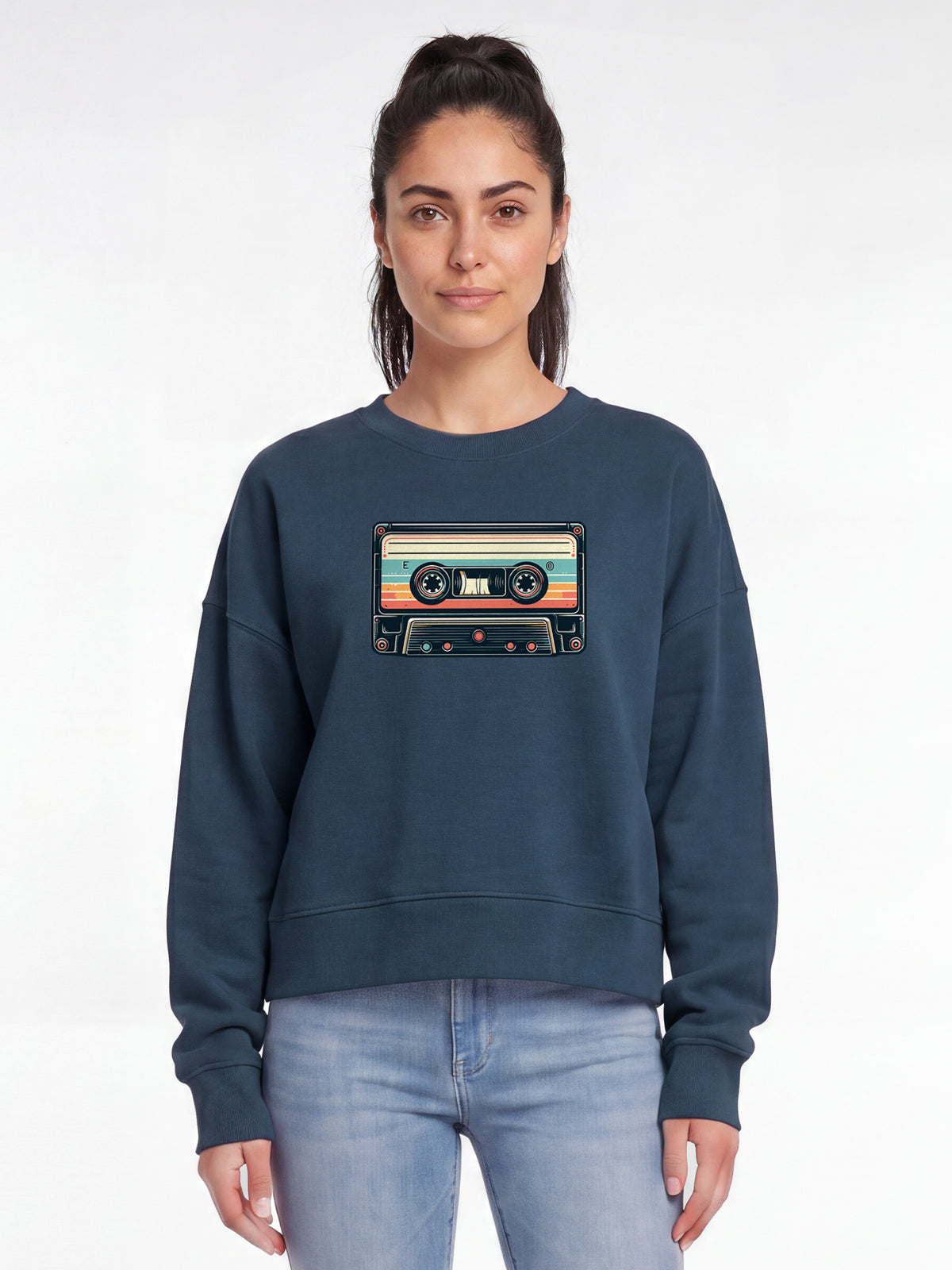 Retro Kassette | Sweatshirt Frauen-model_01;C136