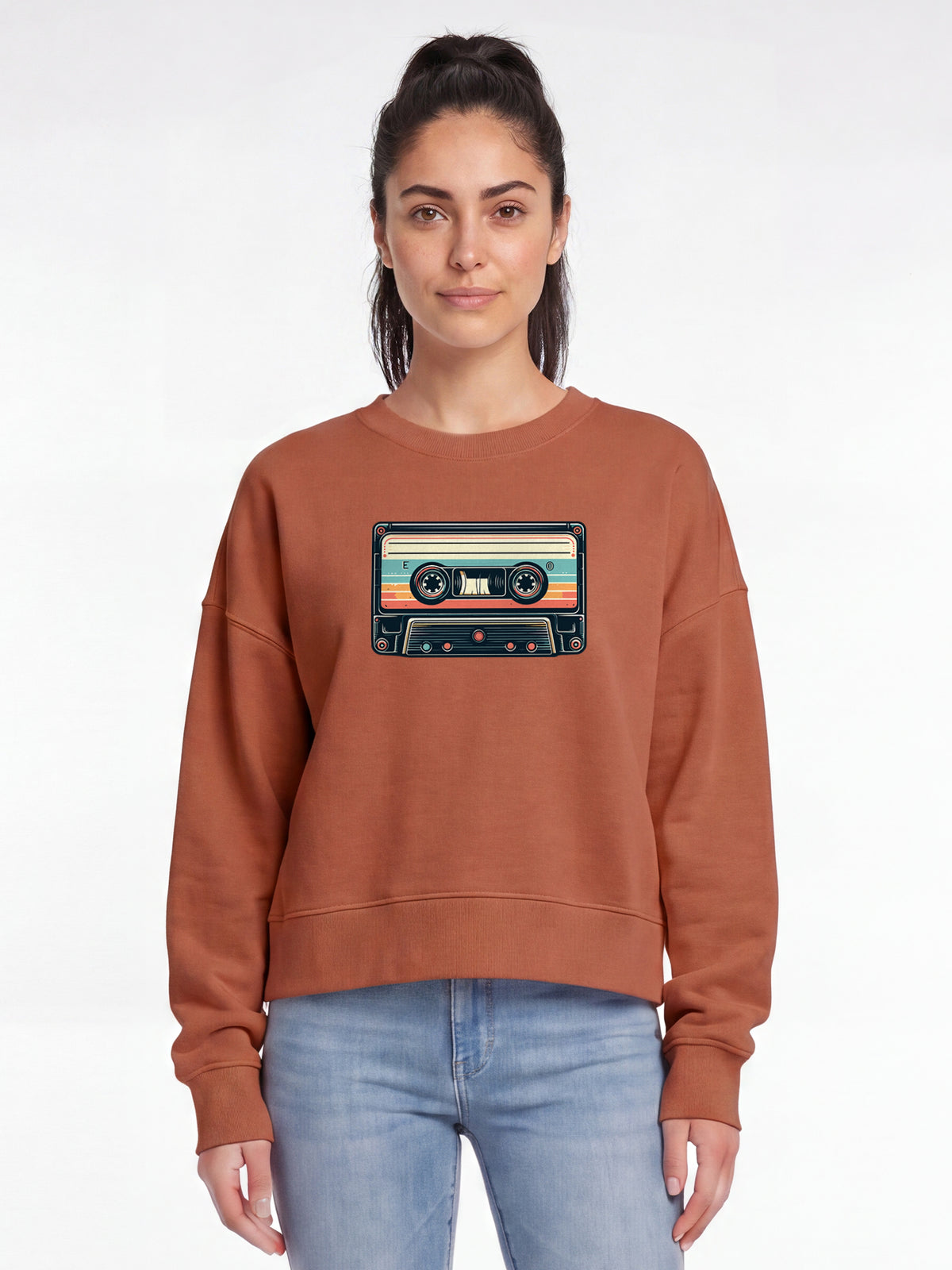 Retro Kassette | Sweatshirt Frauen-model_01;C730
