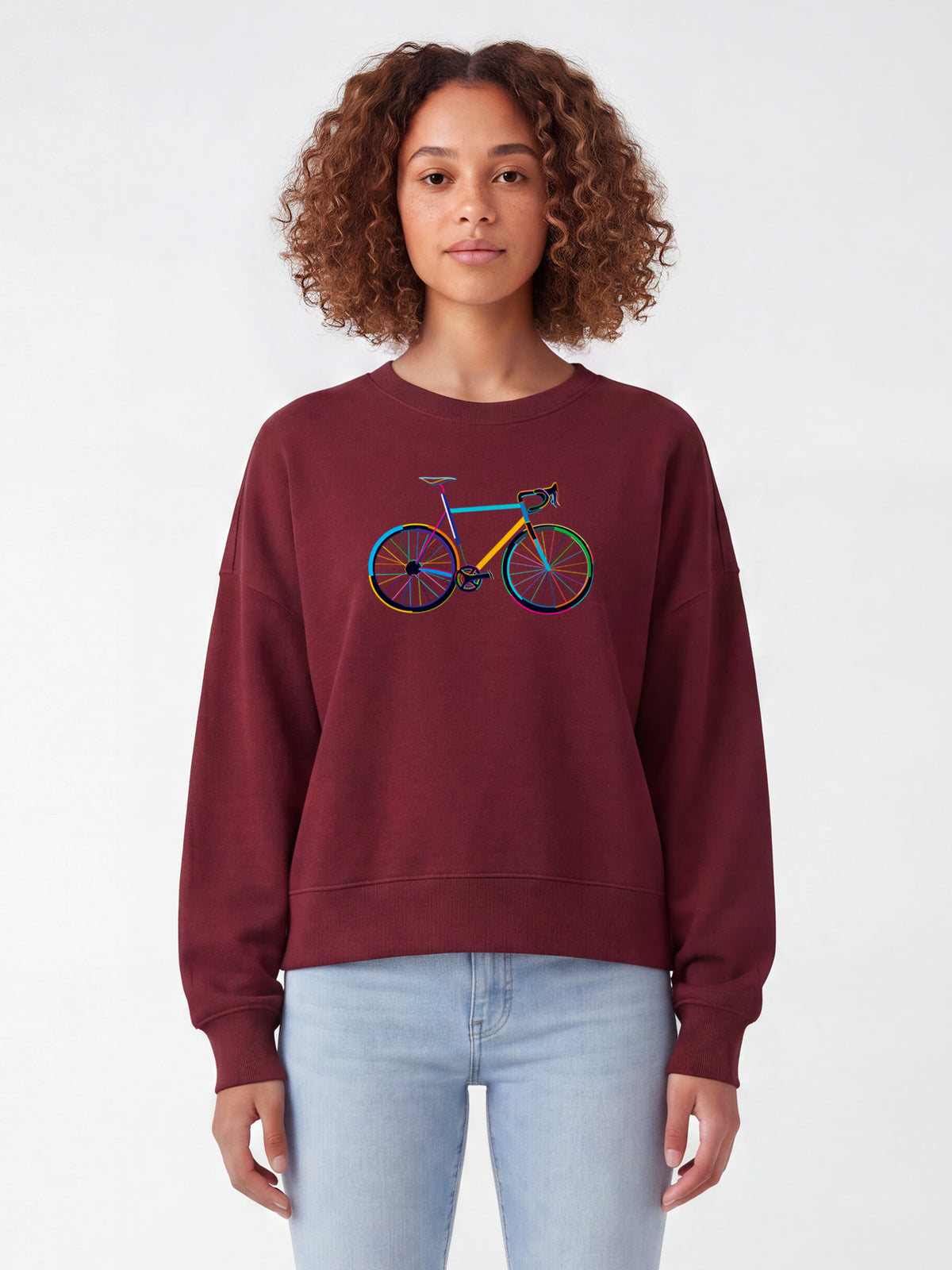 Fahrrad by night | Sweatshirt Frauen-model_01;C244