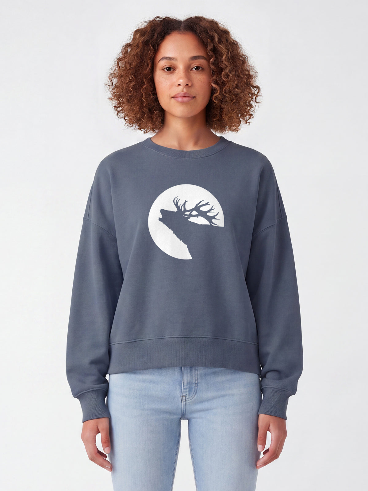 Röhrender Hirsch | Sweatshirt Frauen-model_01;C156