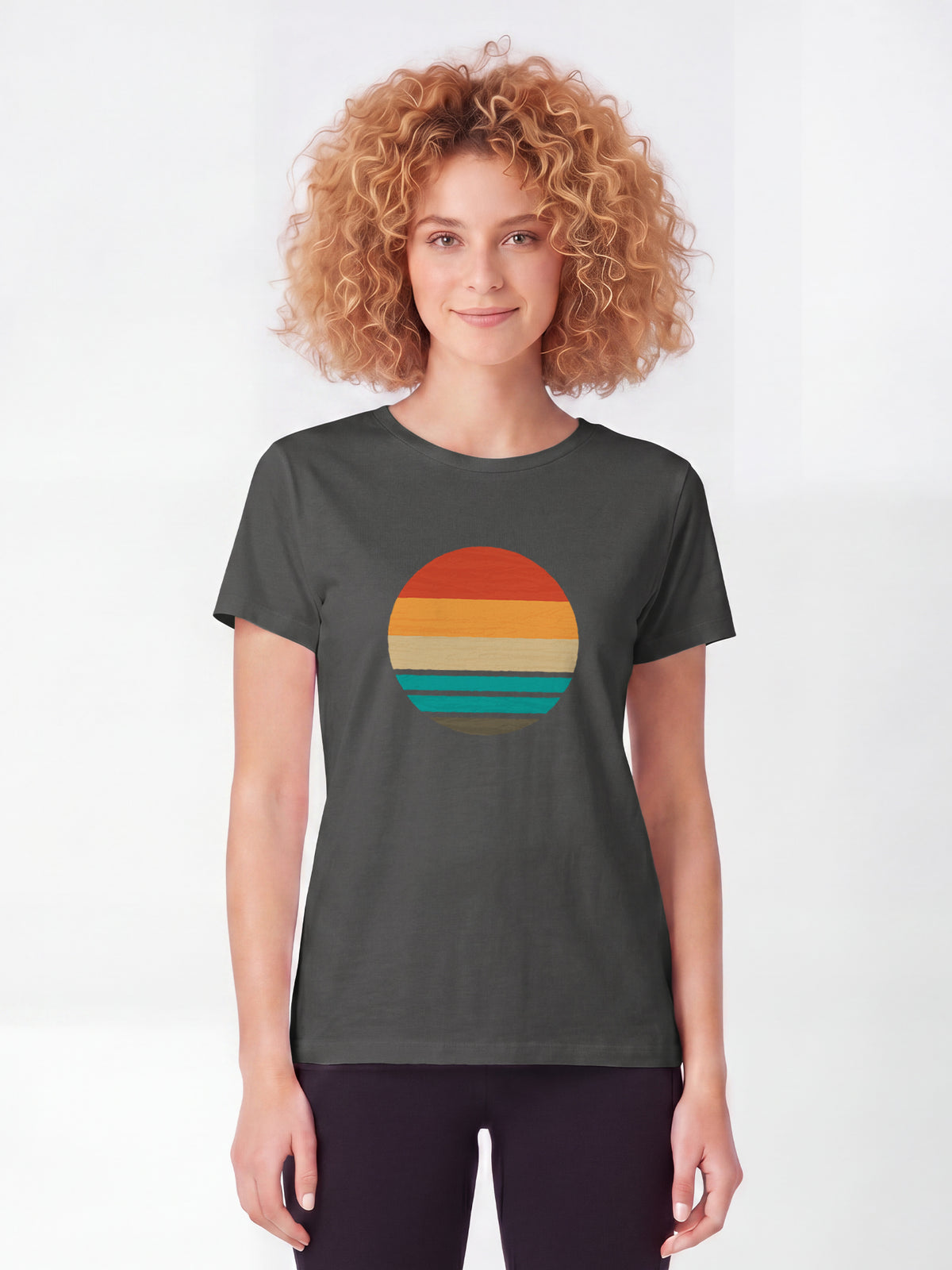 Retro Sunset Ocean | T-Shirt Frauen-model_01;C253