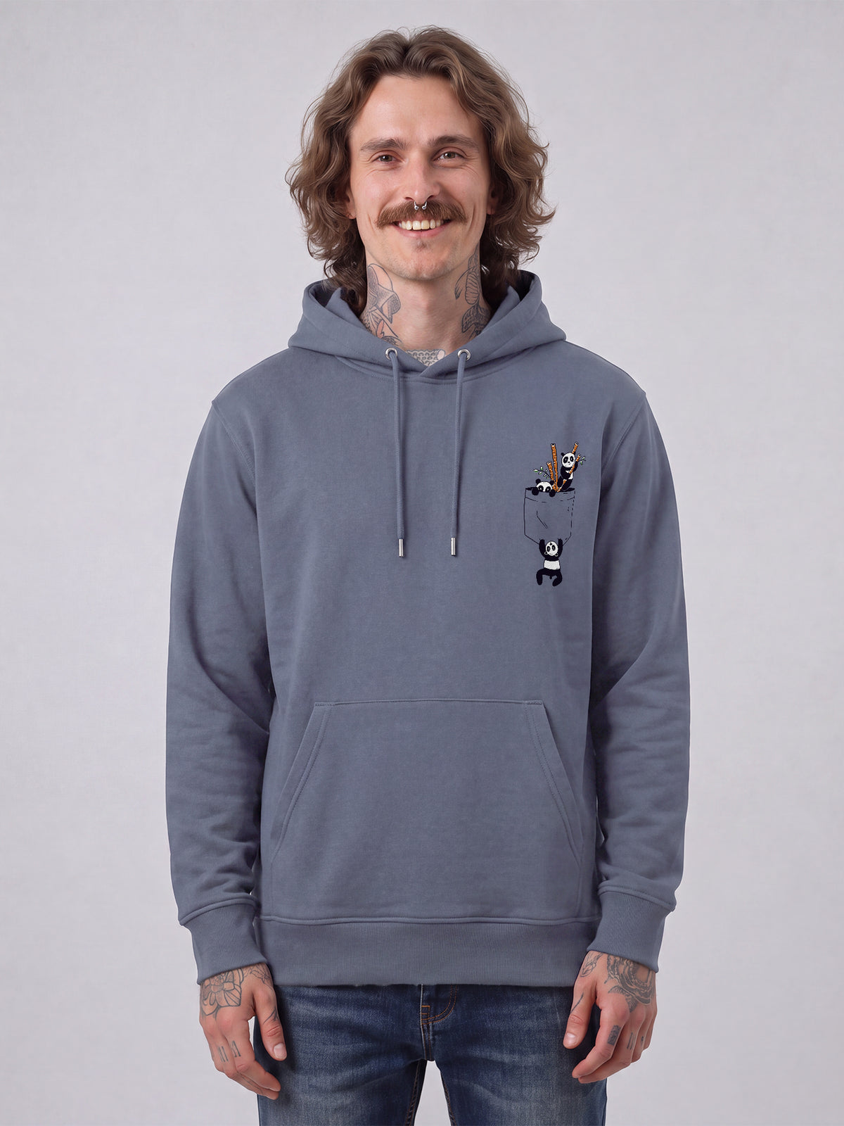 Pocket Pandas | Hoodie Unisex-model_01;C156