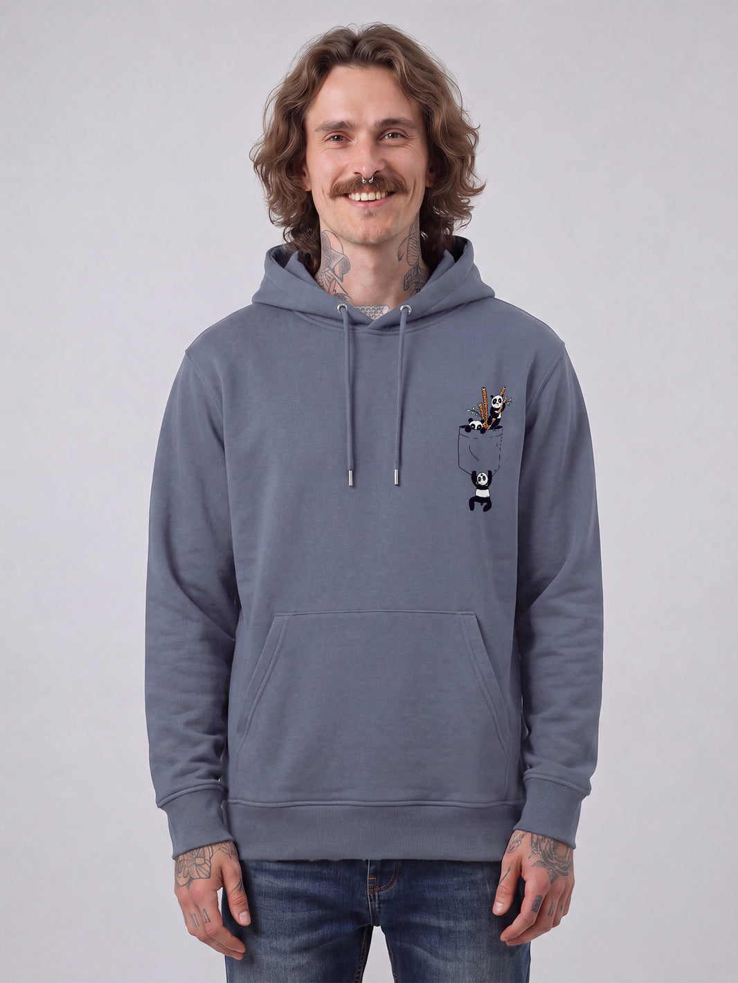 Pocket Pandas | Hoodie Unisex-model_01;C156