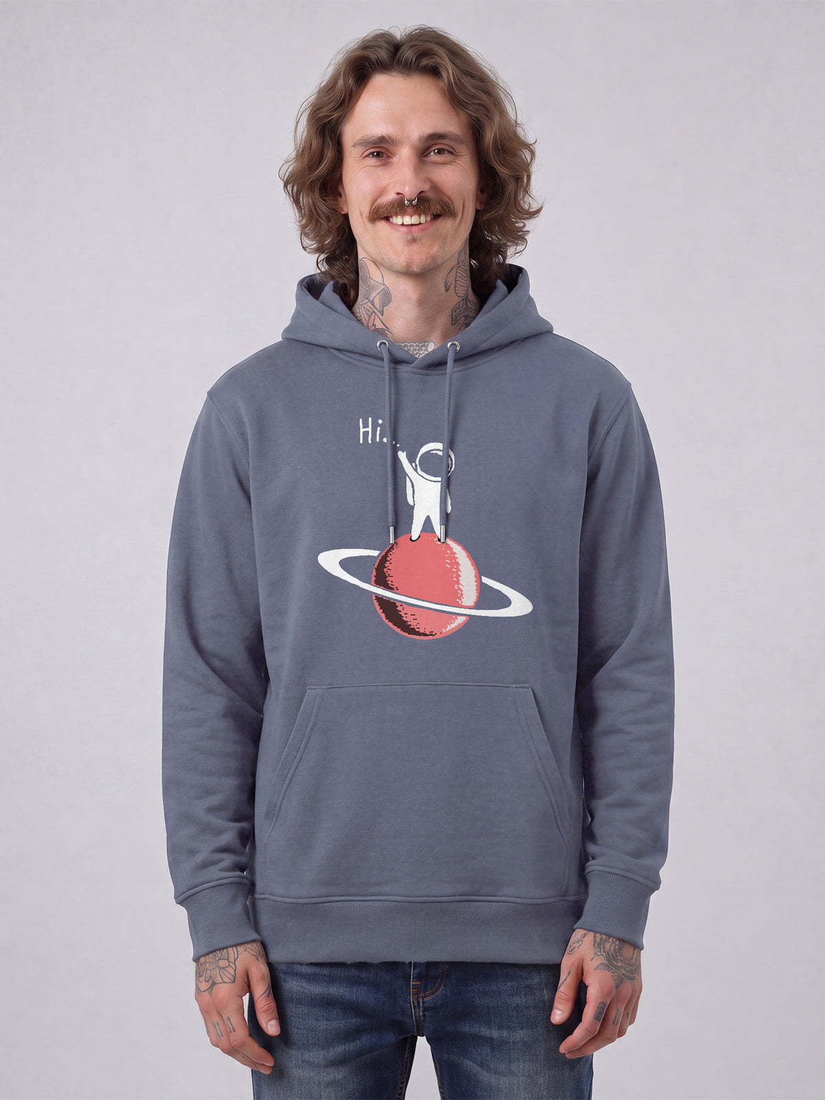 Astronaut says Hi | Hoodie Unisex-model_01;C156