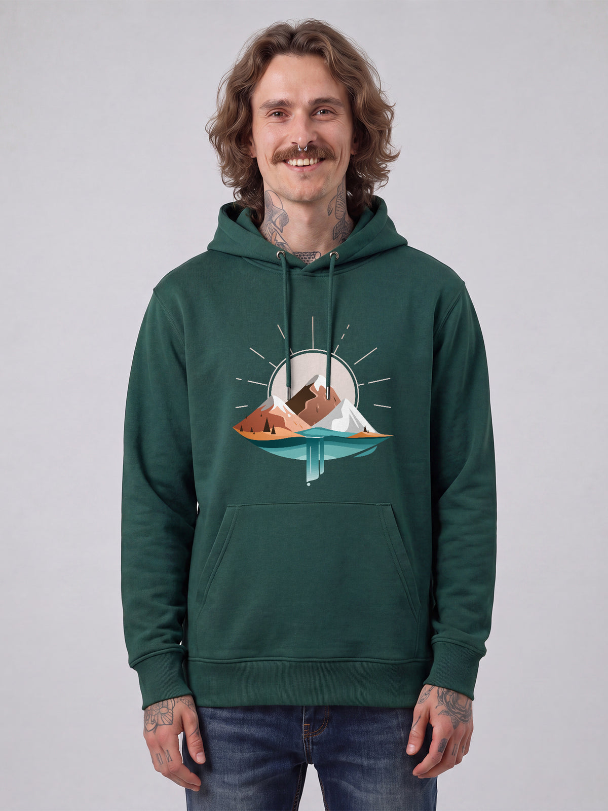 Sunrise & Lake | Hoodie Unisex-model_01;C036