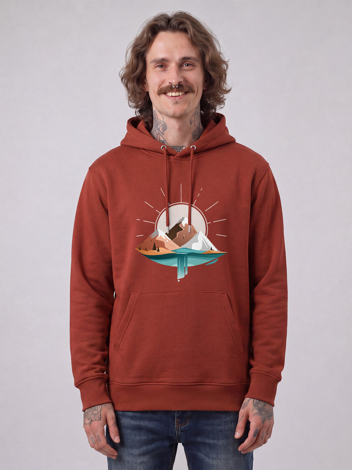 Sunrise & Lake | Hoodie Unisex-model_01;C150