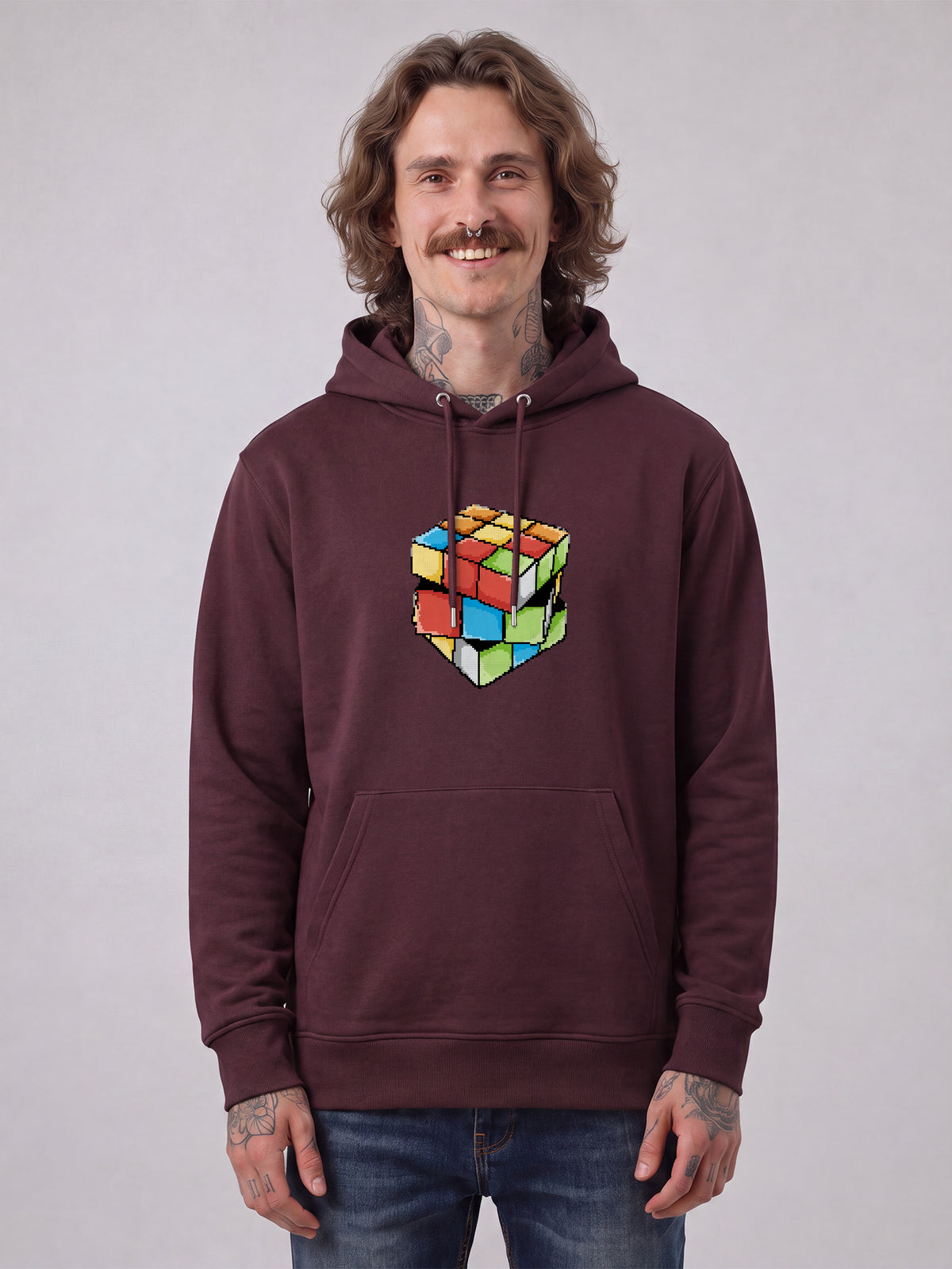 Pixel Zauberwürfel | Hoodie Unisex-model_01;C116