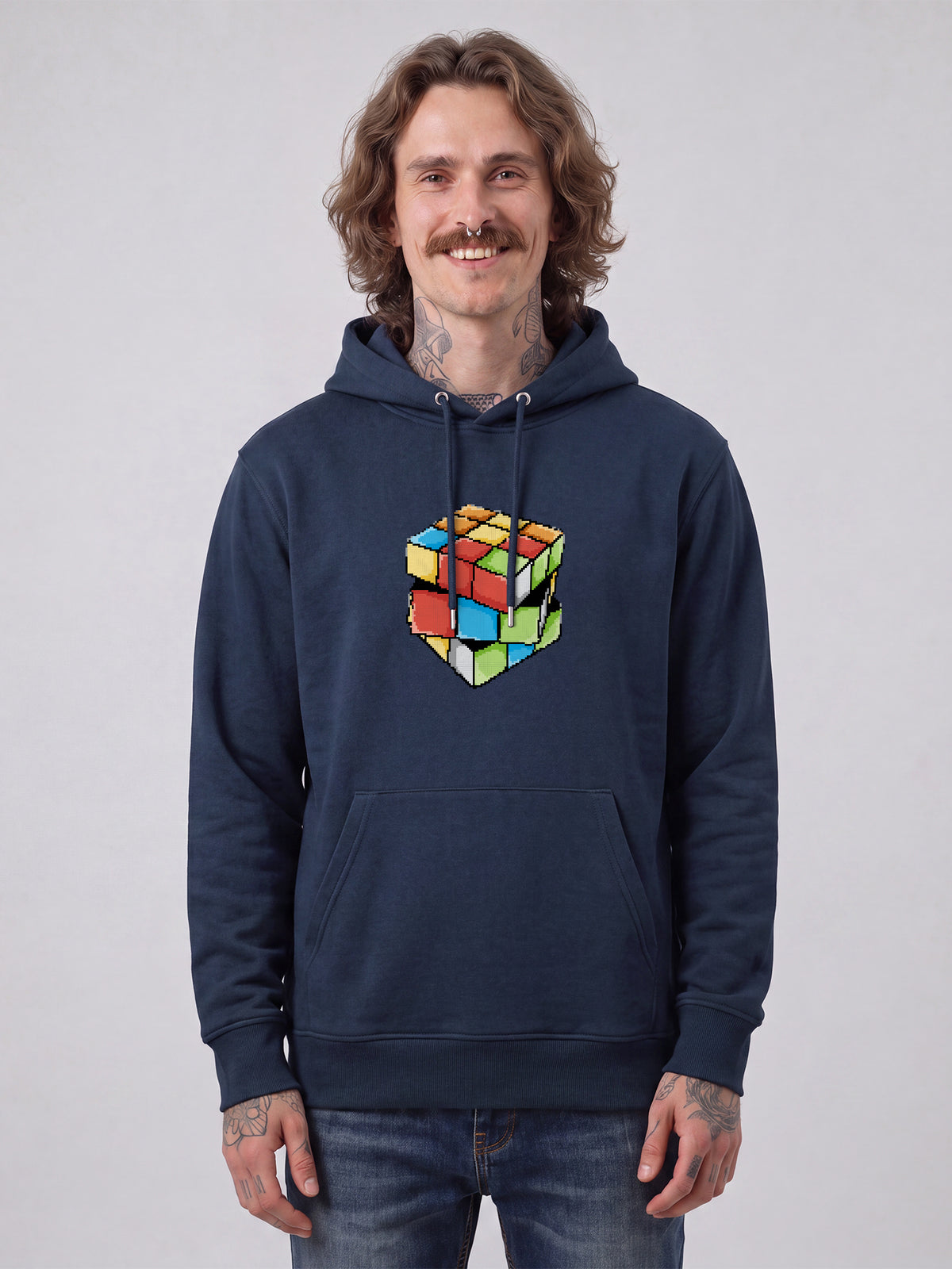 Pixel Zauberwürfel | Hoodie Unisex-model_01;C727