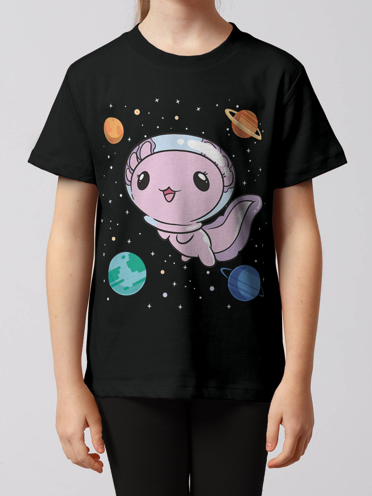Axolotl in space | T-Shirt Kinder-model_01;C002