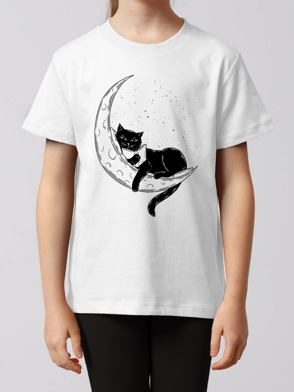 Katze auf dem Mond | T-Shirt Kinder-model_01;C001