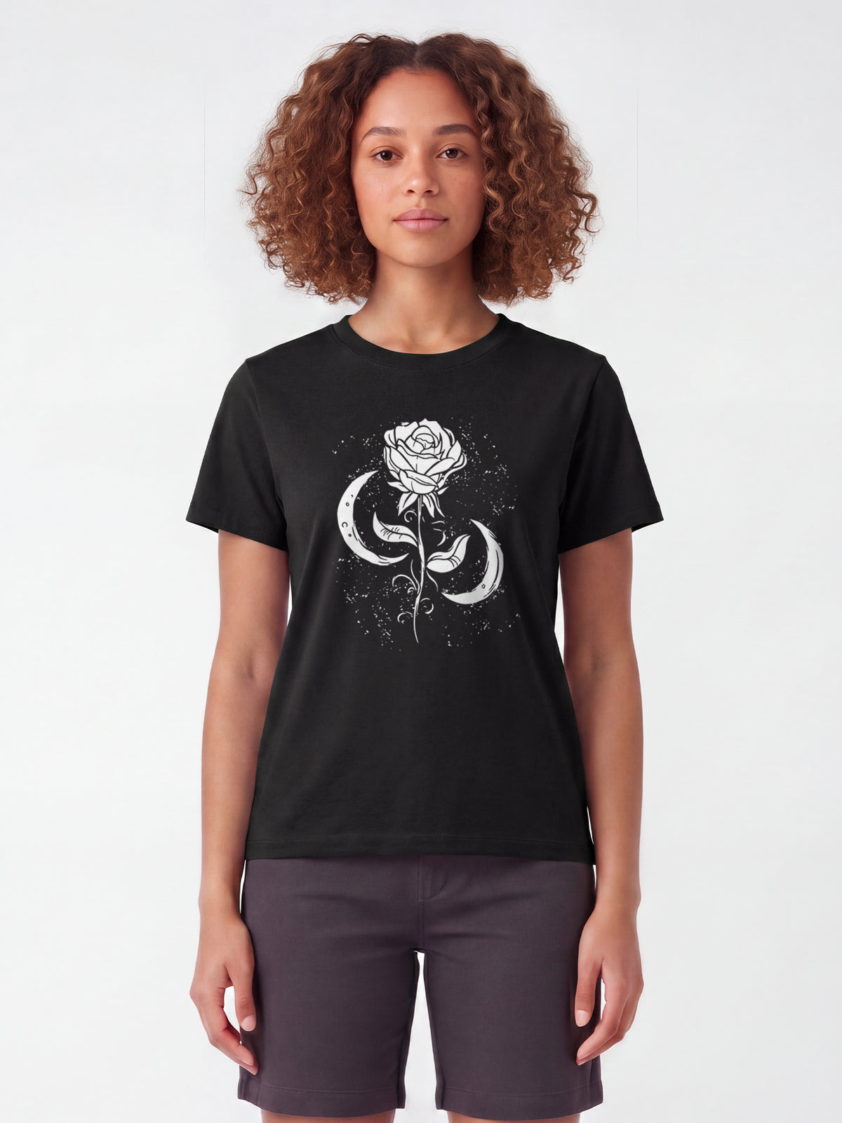 Rose und Mond | T-Shirt Frauen-model_01;C002