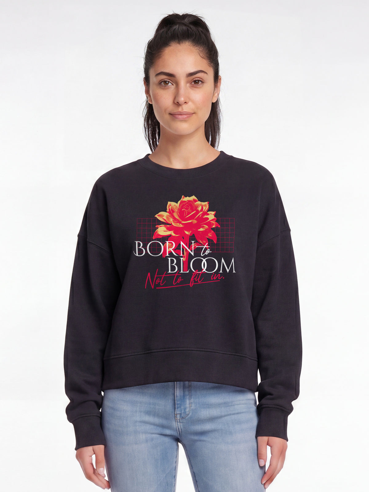 Born to bloom | Sweatshirt Frauen-model_01;C002