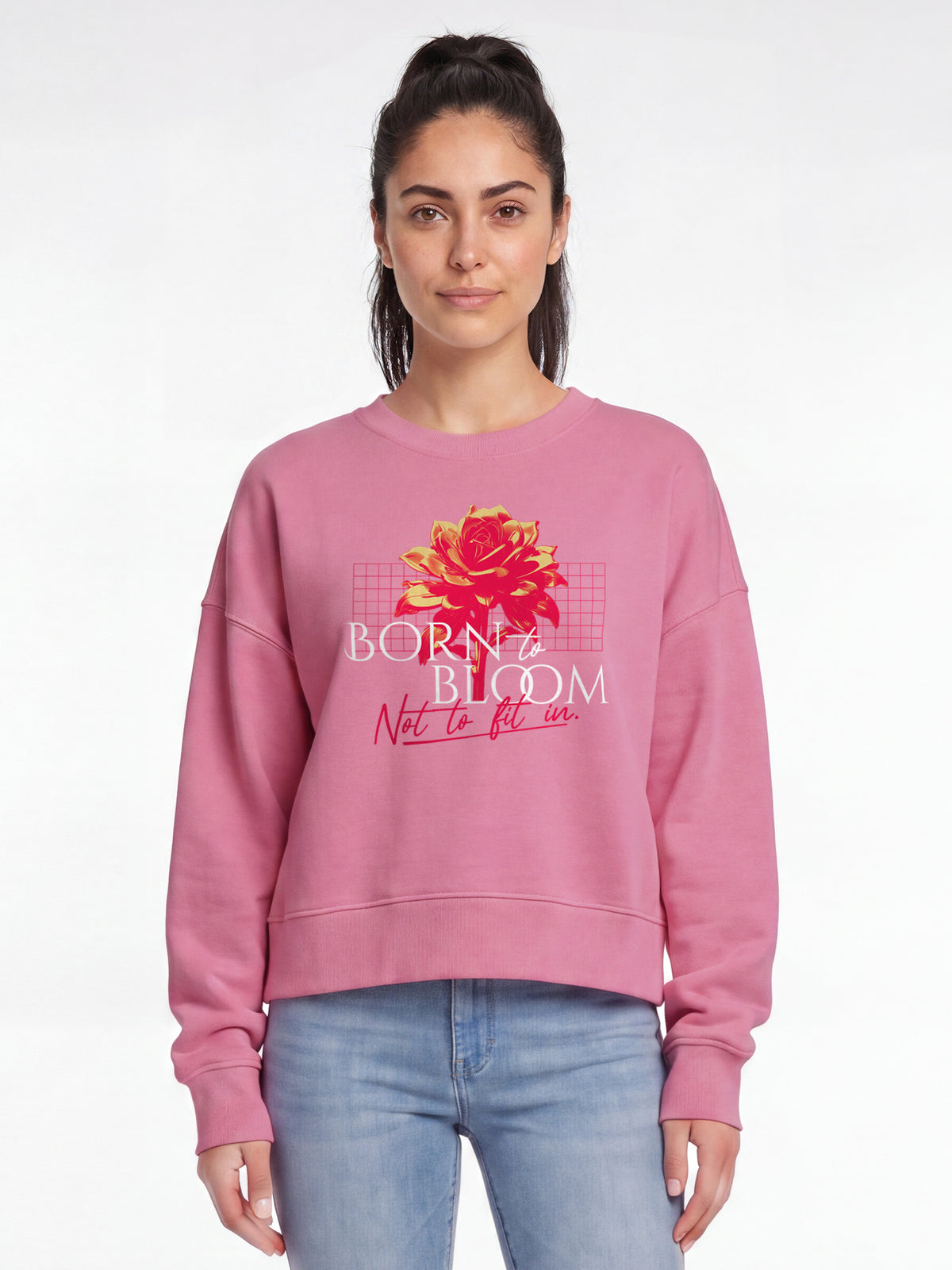 Born to bloom | Sweatshirt Frauen-model_01;C129
