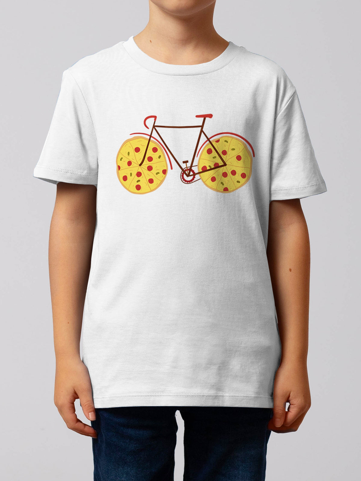 Pizza Fahrrad | T-Shirt Kinder-model_01;C001