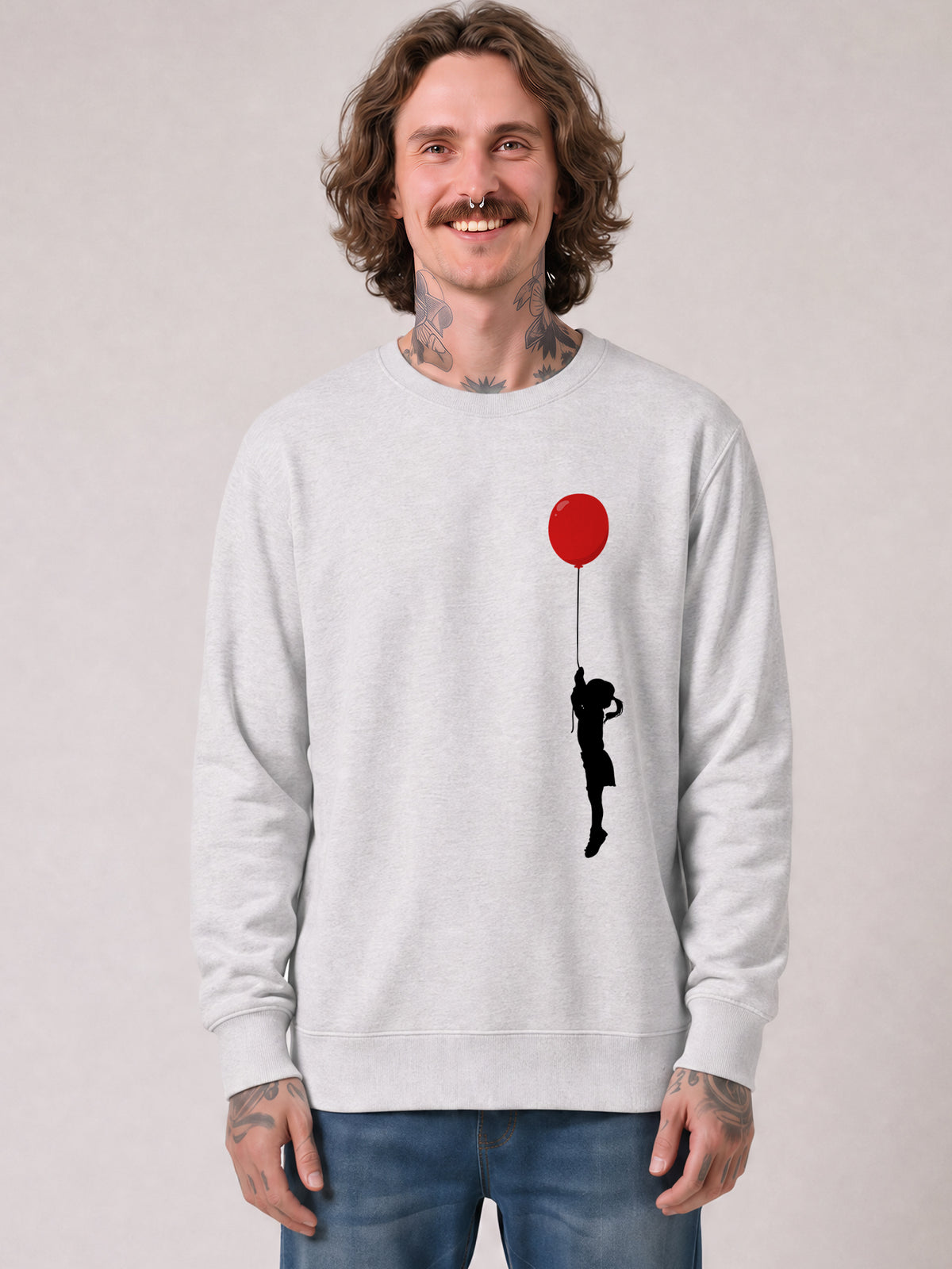 Mädchen mit Luftballon | Sweatshirt Unisex-model_01;C146
